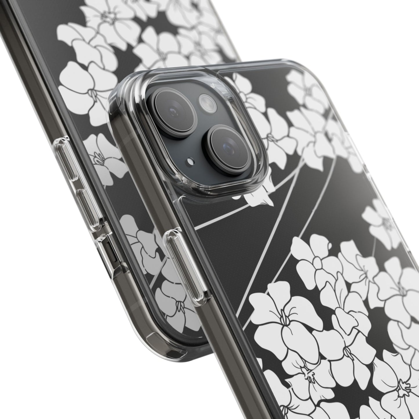 Puakenikeni En Face Flower Swirls (White) CLEAR Case