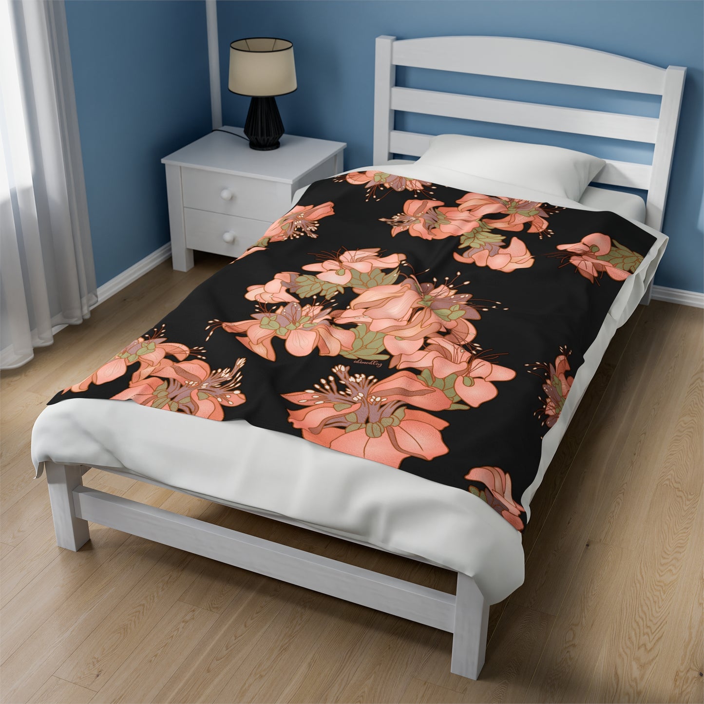 Velveteen Blanket- Hawaiian Wili Wili Flower