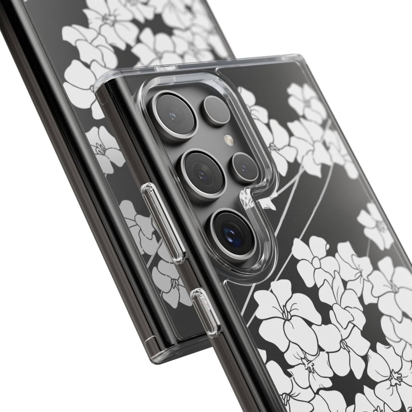 Puakenikeni En Face Flower Swirls (White) CLEAR Case