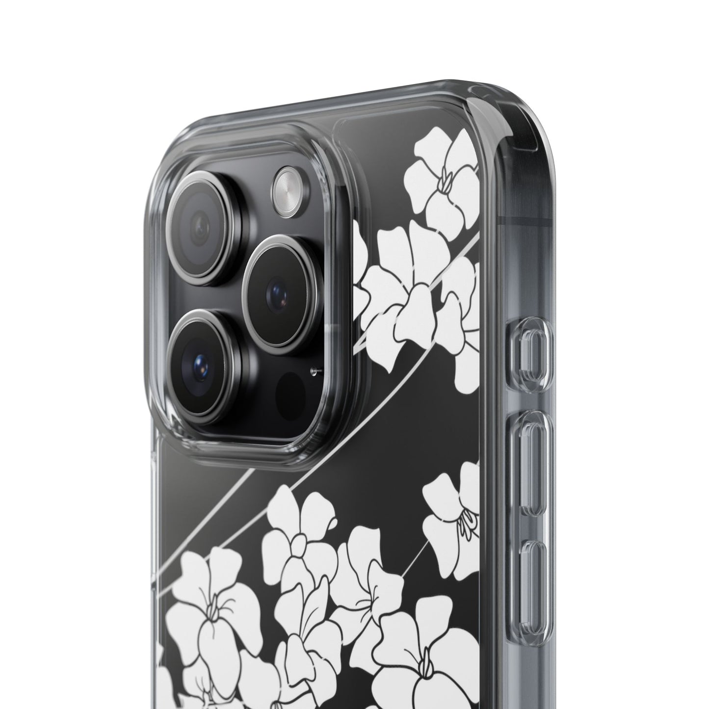 Puakenikeni En Face Flower Swirls (White) CLEAR Case