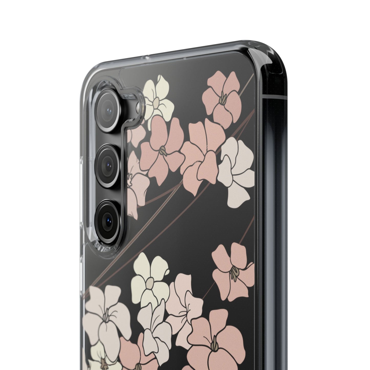 Puakenikeni En Face Flower Swirls (Peachy Pinks) CLEAR Case
