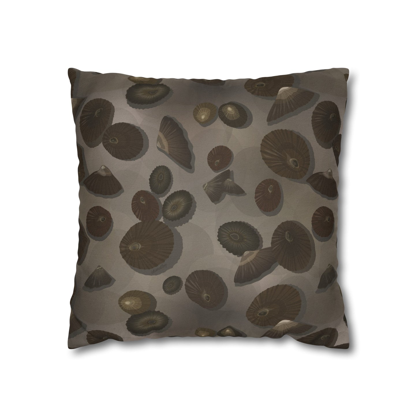 Canvas Throw Pillow Case- Lil Opihi in Brown