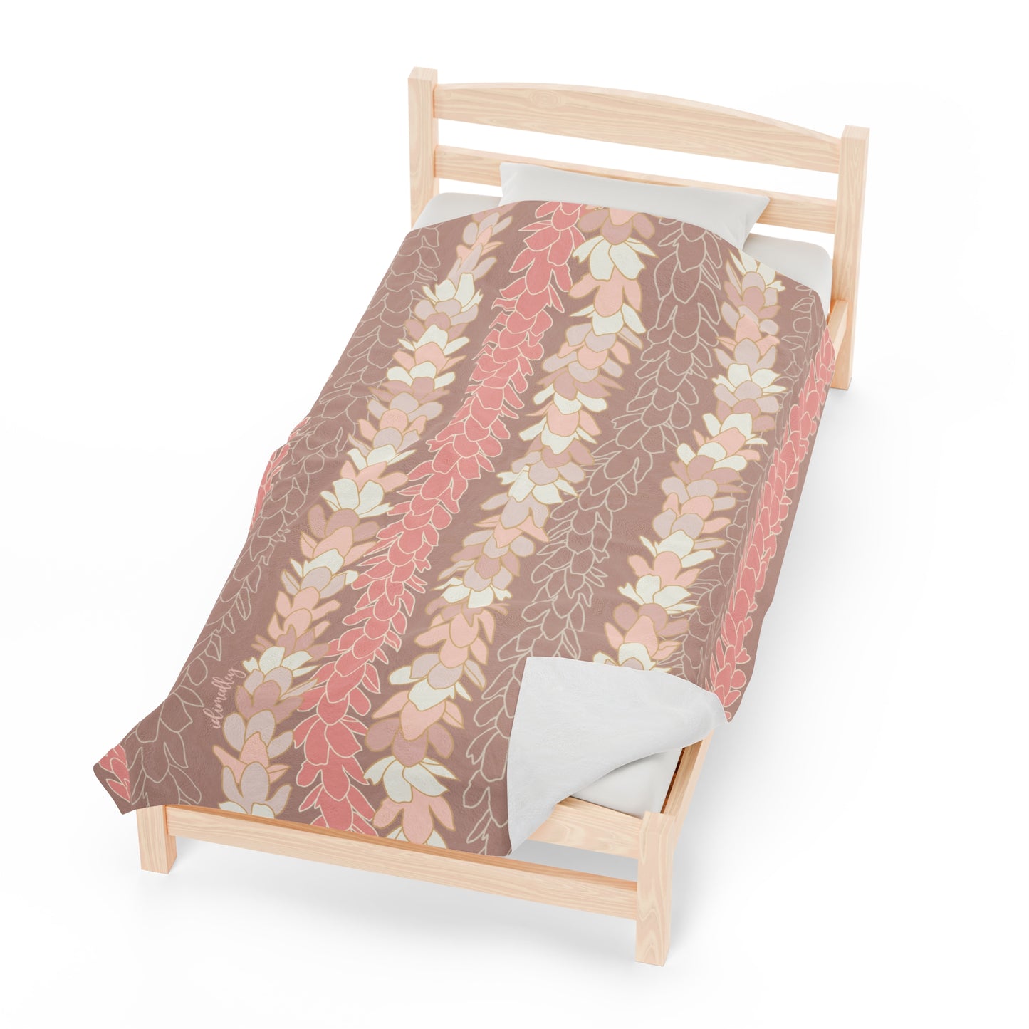 Velveteen Blanket- Pakalana Stringing Peach