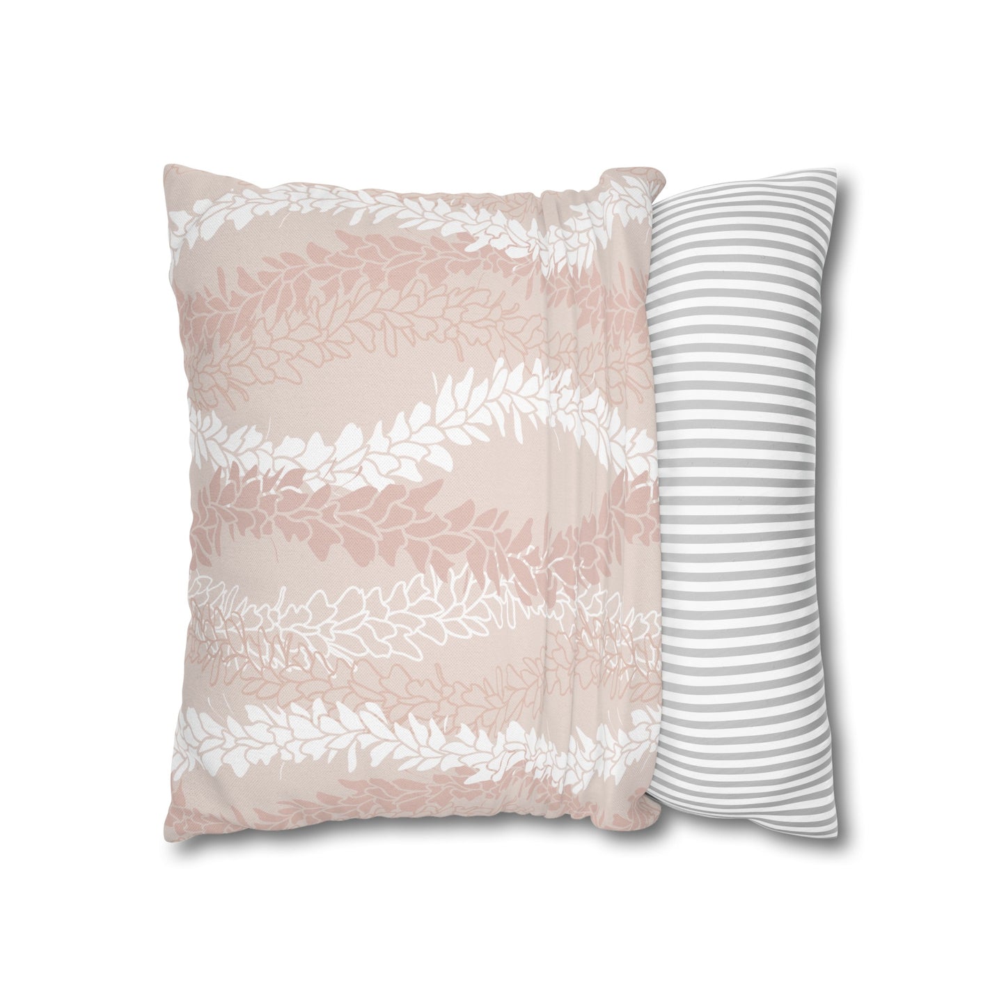 Canvas Throw Pillow Case- White Ginger Kisses (Peach)