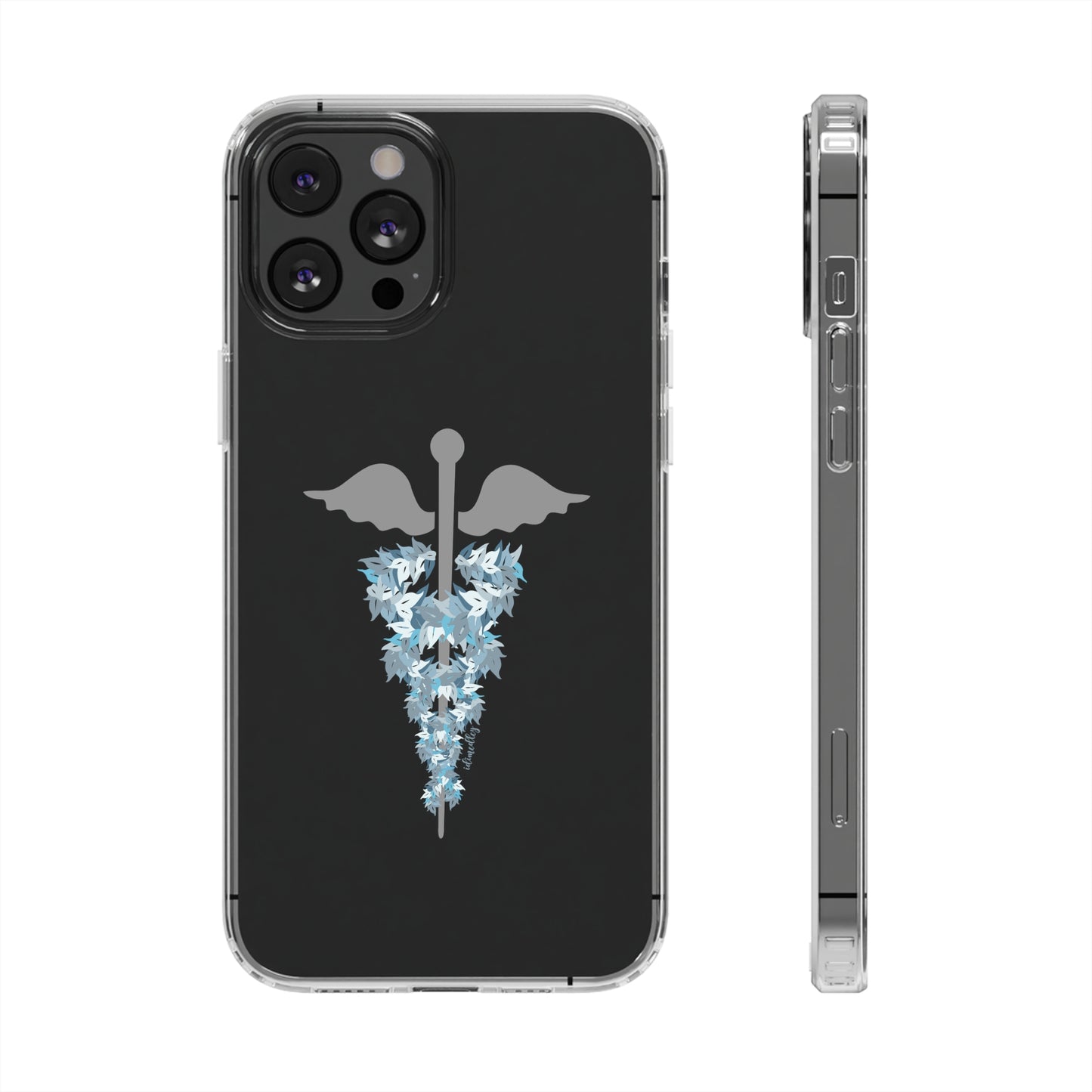 Caduceus Medical Symbol with Blue Maile Lei CLEAR Case