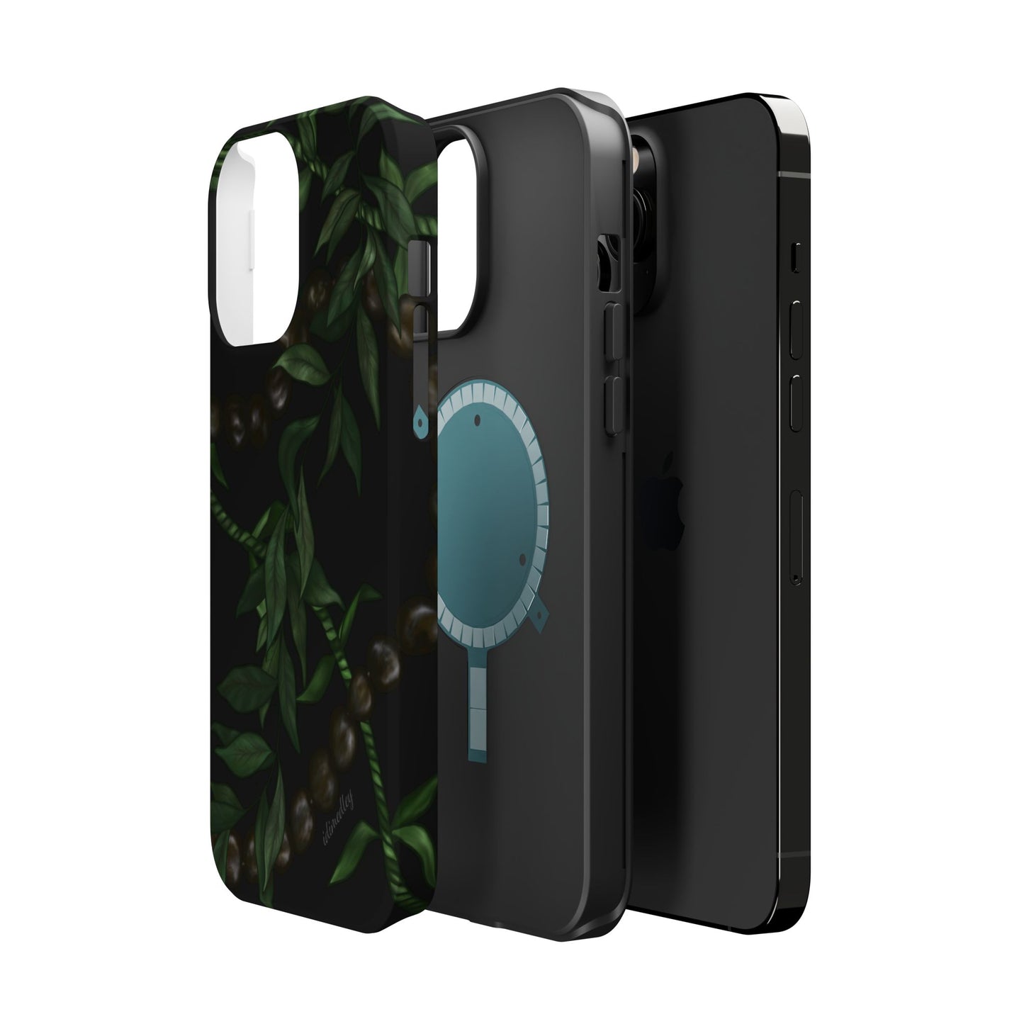 Kukui Nut, Maile, Ti Leaf Lei (Black), MAGSAFE