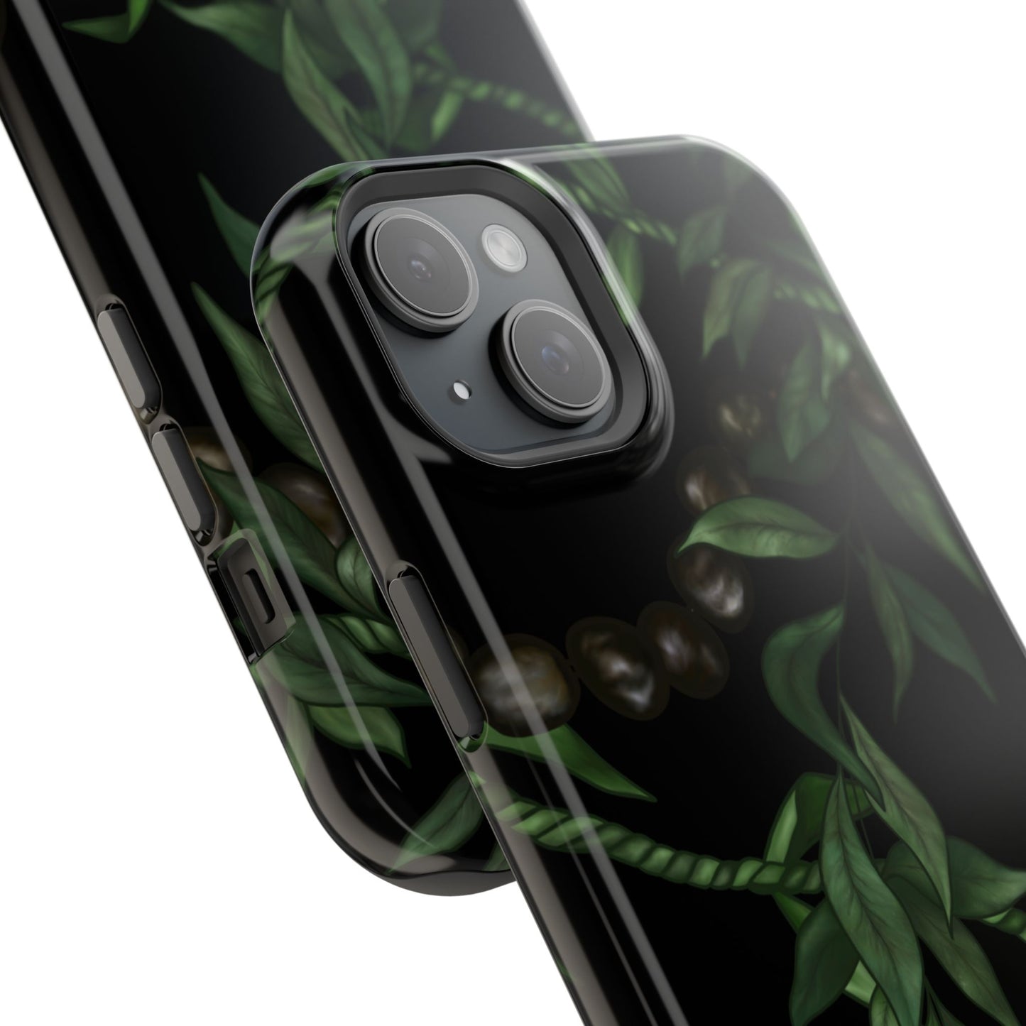 Kukui Nut, Maile, Ti Leaf Lei (Black), MAGSAFE