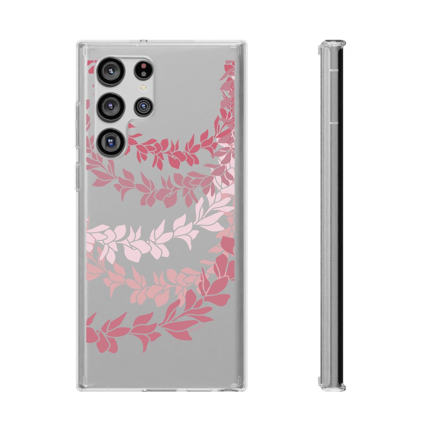 Pink Plumeria Flower Leis CLEAR Case