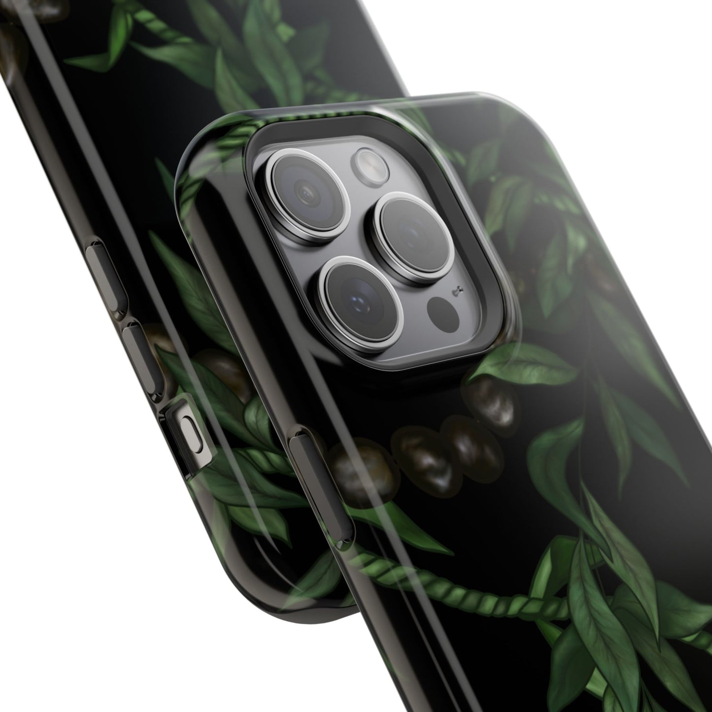 Kukui Nut, Maile, Ti Leaf Lei (Black), MAGSAFE