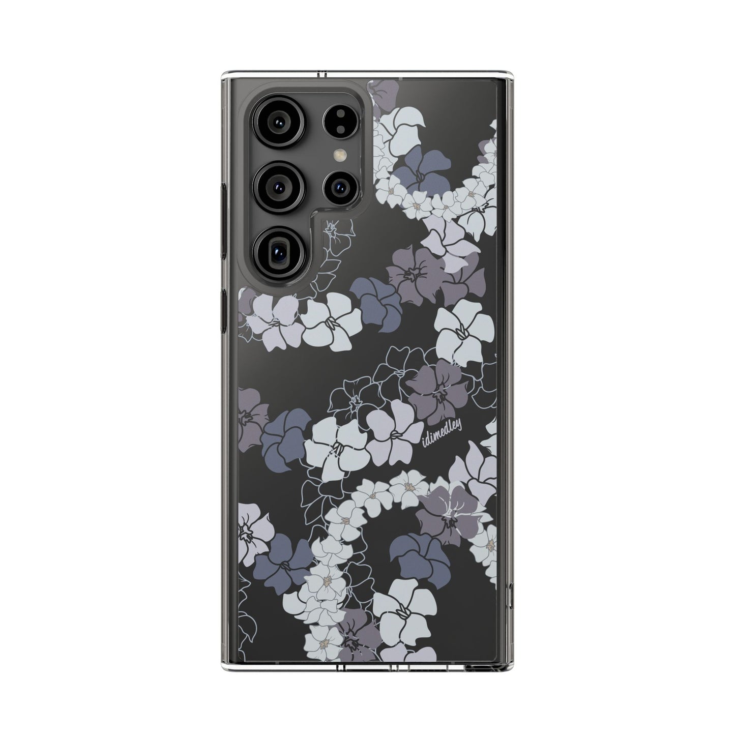 Puakenikeni En Face Flower Leis (Blue and Purple) CLEAR Case