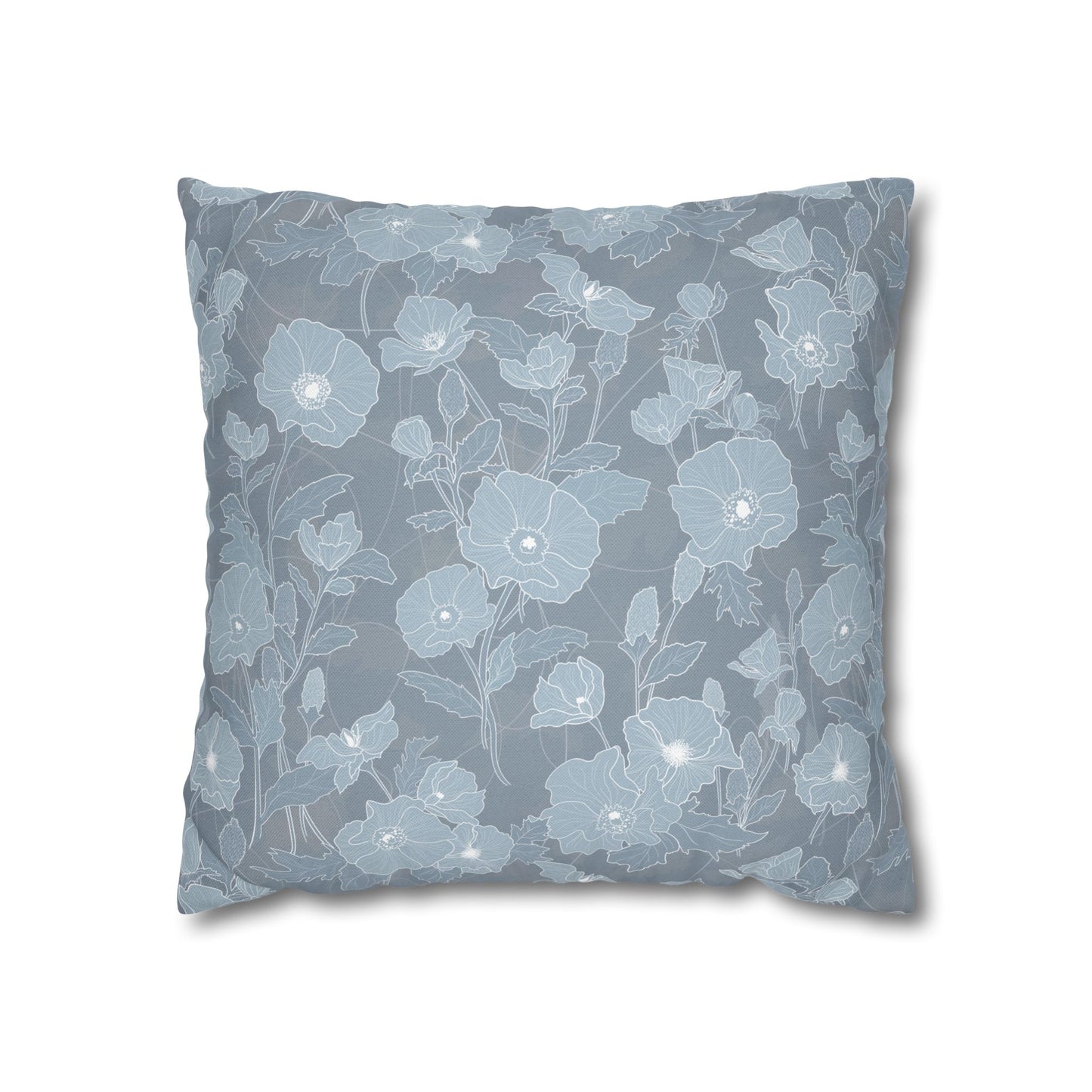Canvas Throw Pillow Case- Pua Kala in Blue