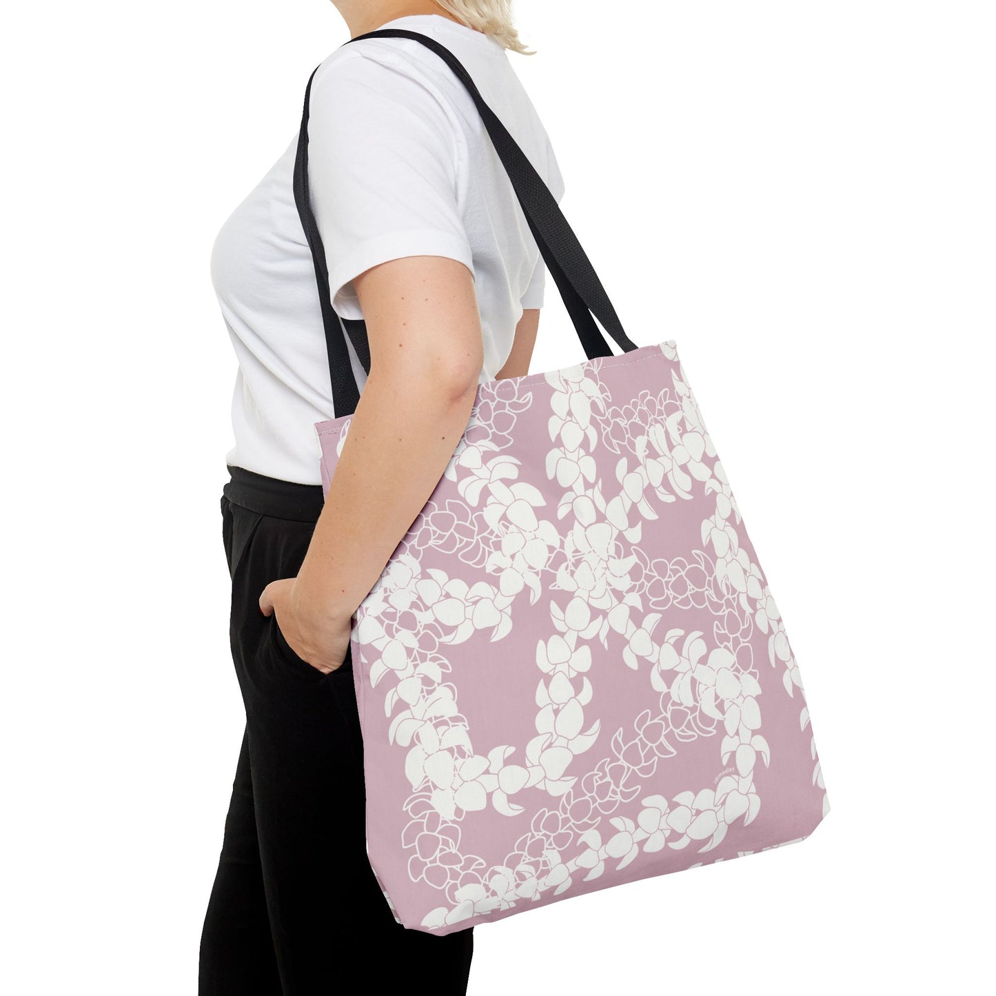 Tote Bag- Puakenikeni Curvilinear Lei (Rosey Pink)