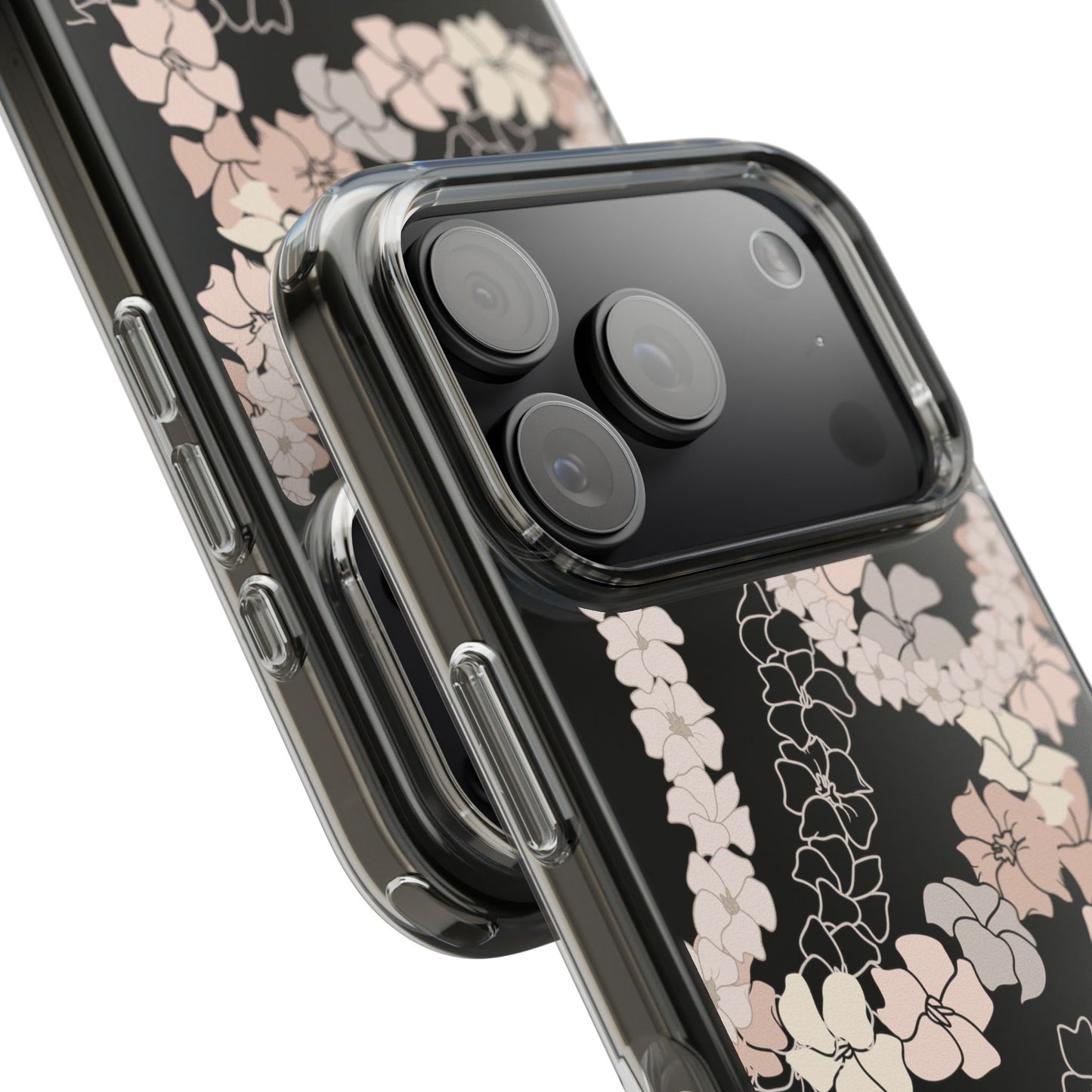 Puakenikeni En Face Flower Leis (Peachy Pinks) CLEAR Case