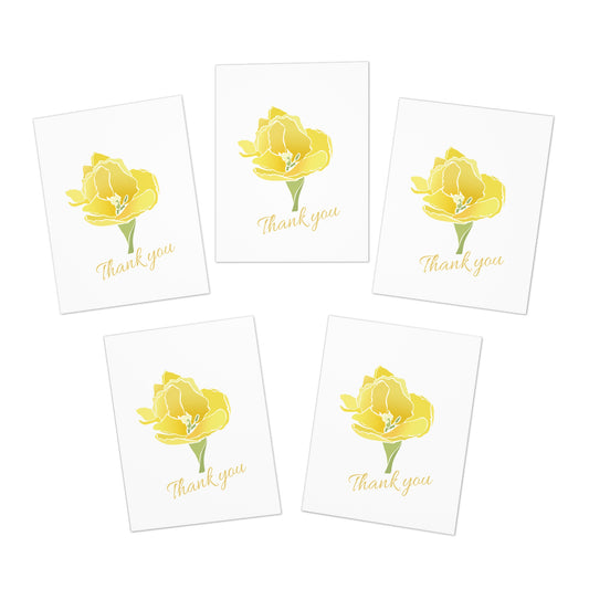 Thank You Teacher Appreciation Greeting Cards- Yellow Tulip