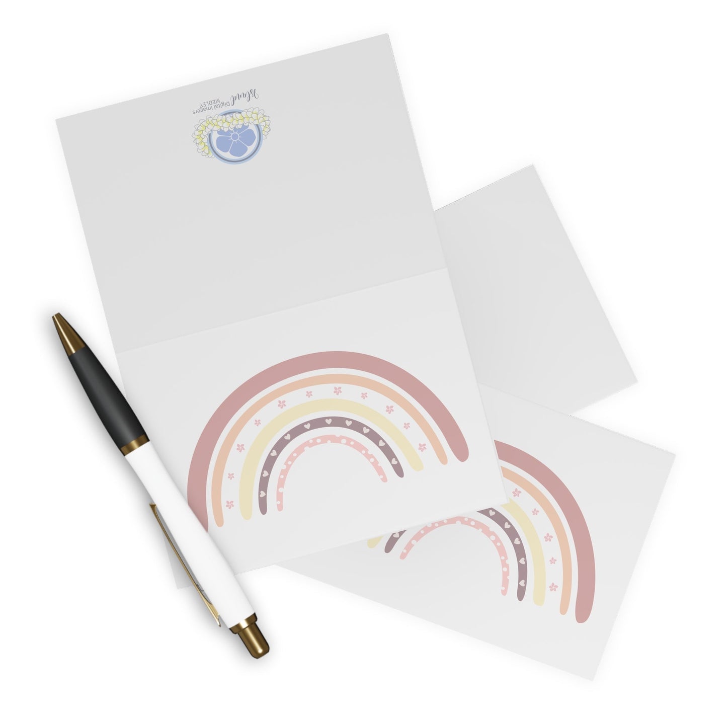 Notecards (5 Pack)- Pink Rainbows