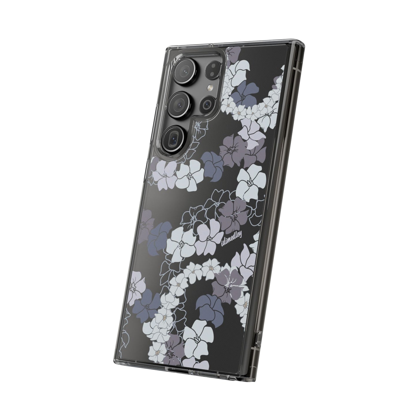 Puakenikeni En Face Flower Leis (Blue and Purple) CLEAR Case
