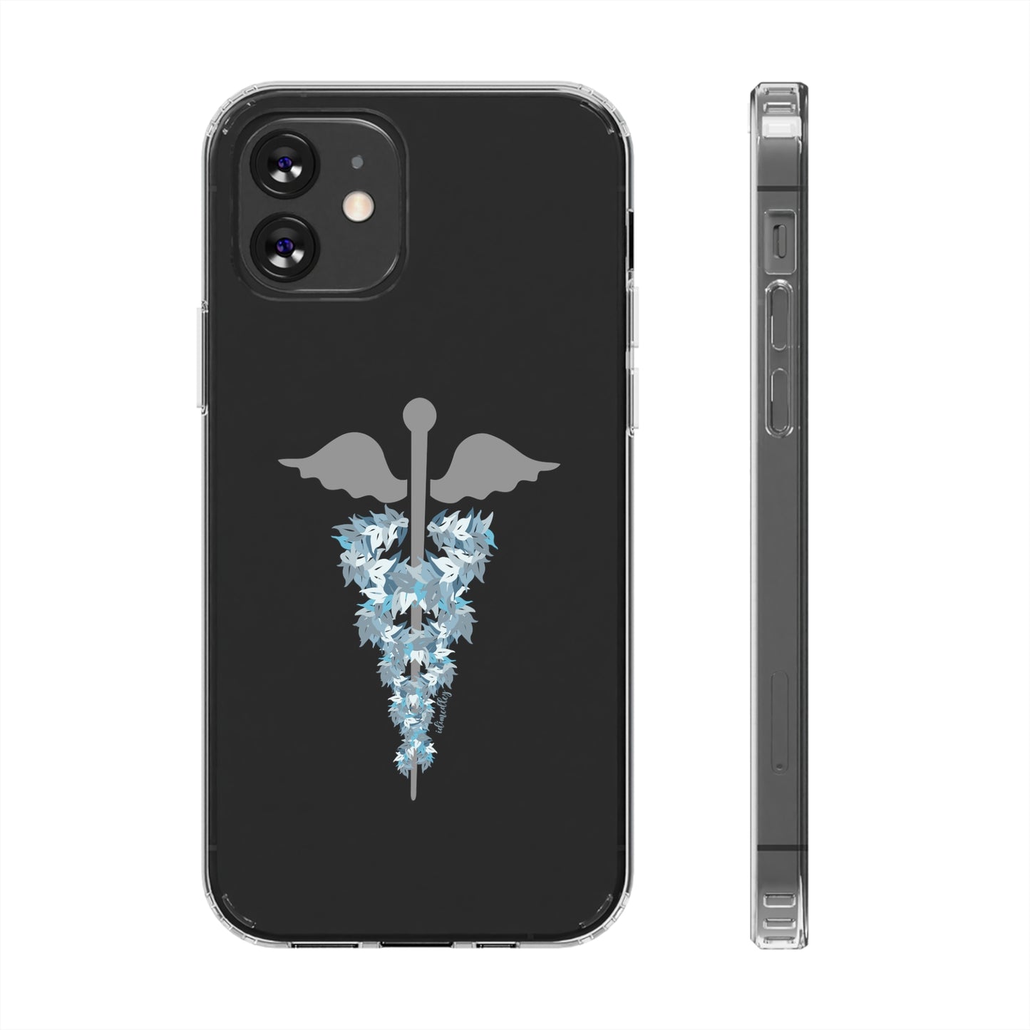 Caduceus Medical Symbol with Blue Maile Lei CLEAR Case