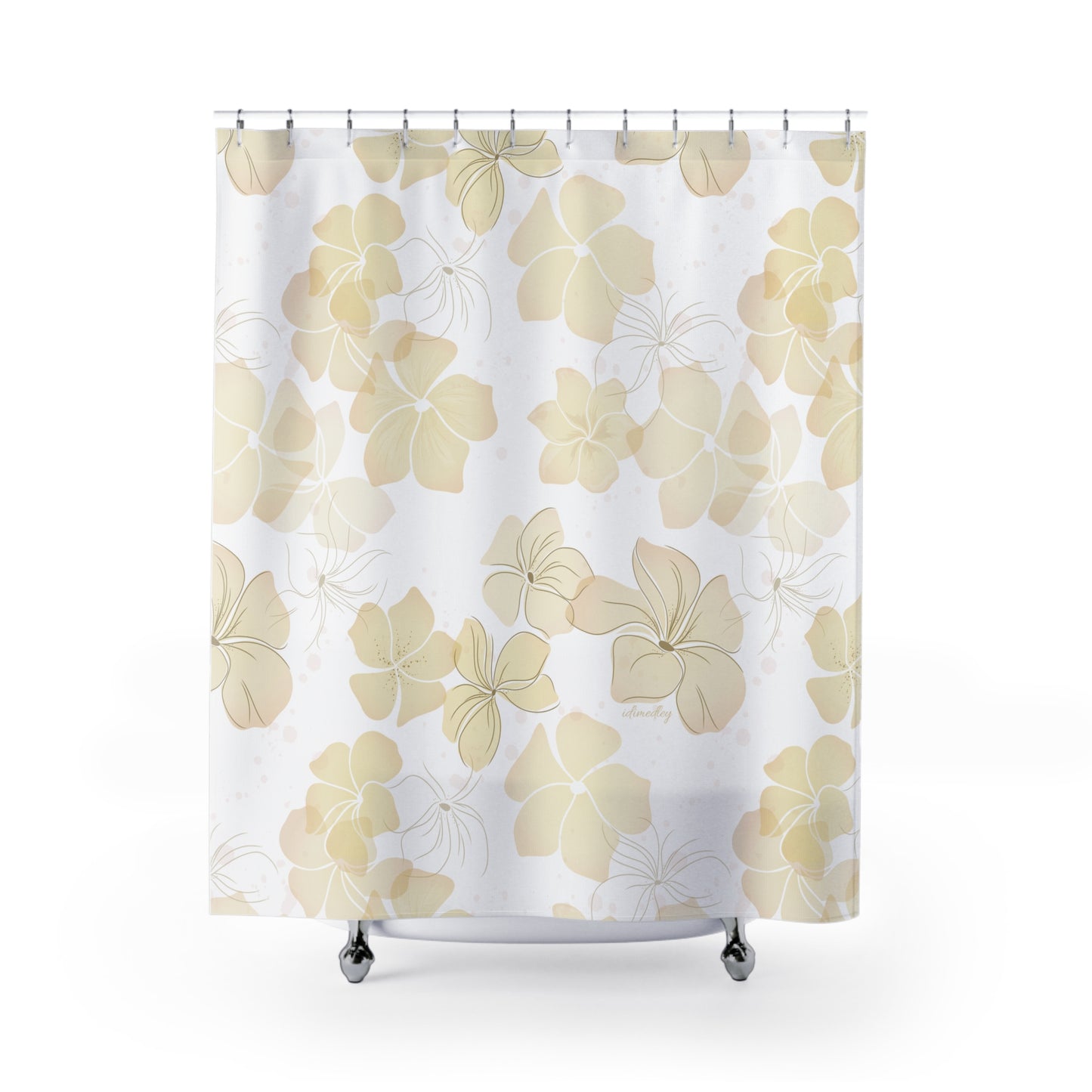 Shower Curtain- Plumeria Impressions (Yellow)