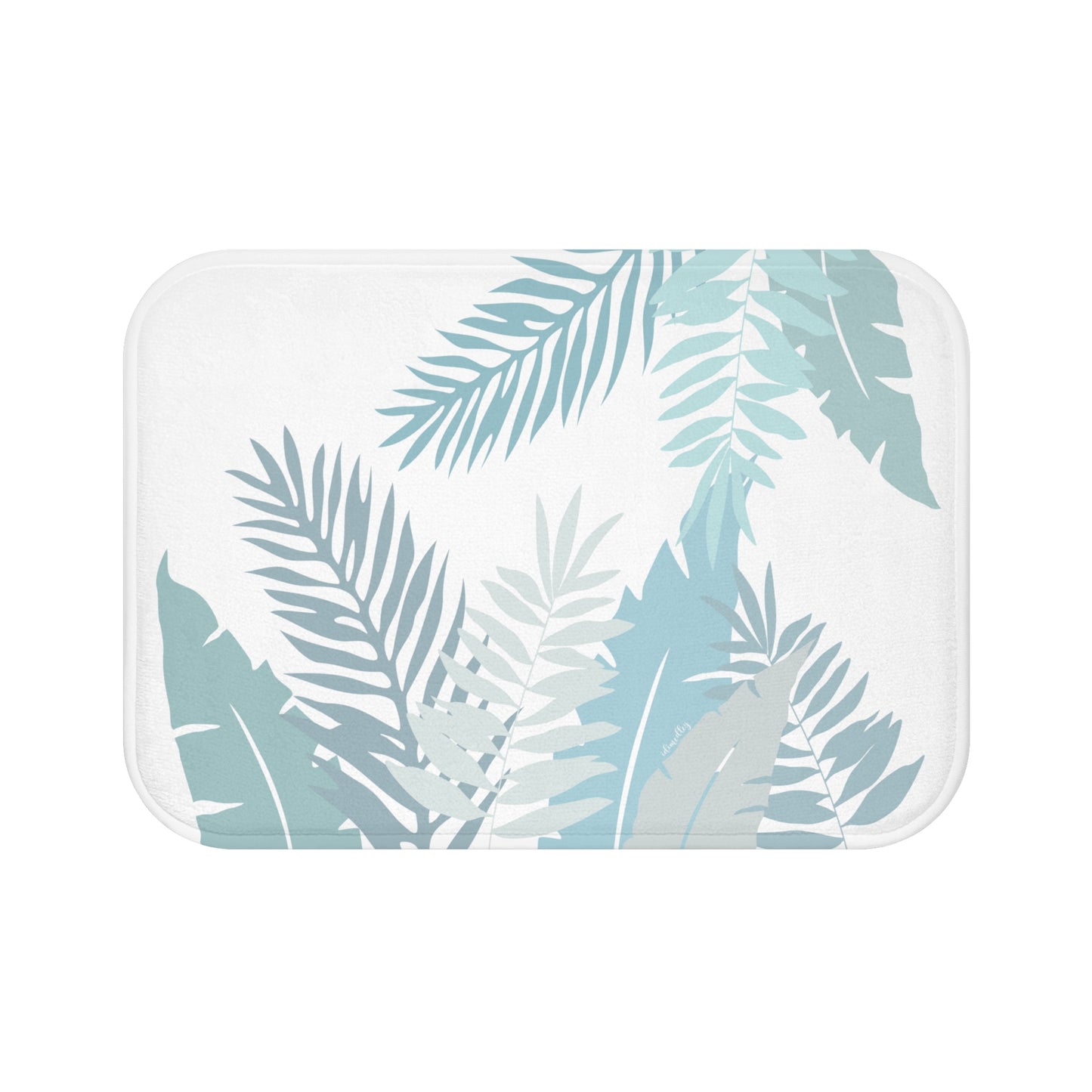 Bath Mat- Whispering Leaves in Blue