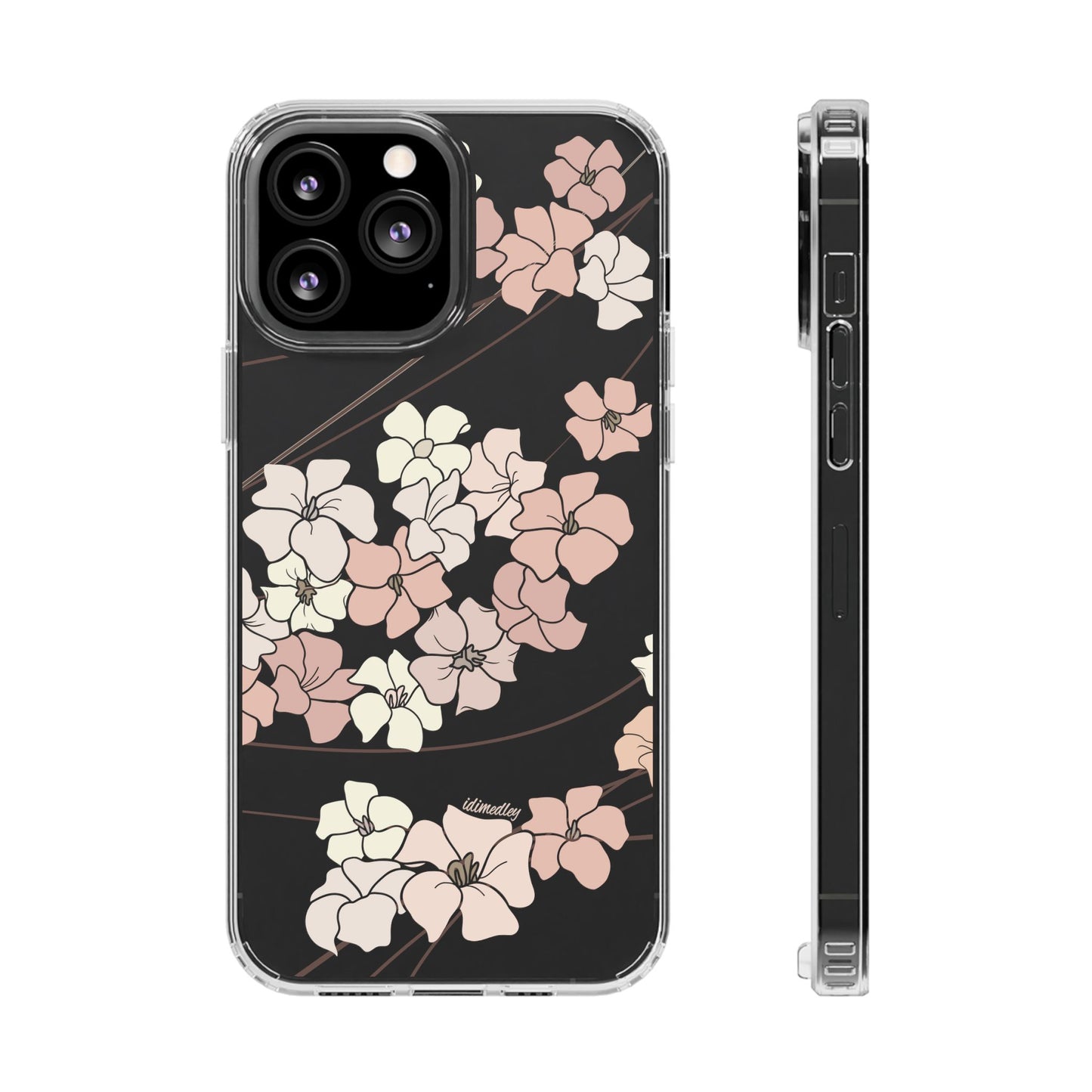 Puakenikeni En Face Flower Swirls (Peachy Pinks) CLEAR Case