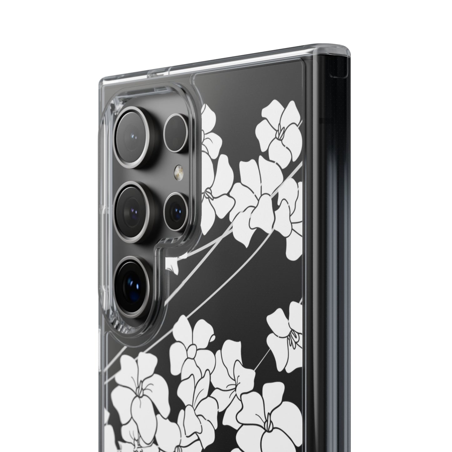 Puakenikeni En Face Flower Swirls (White) CLEAR Case