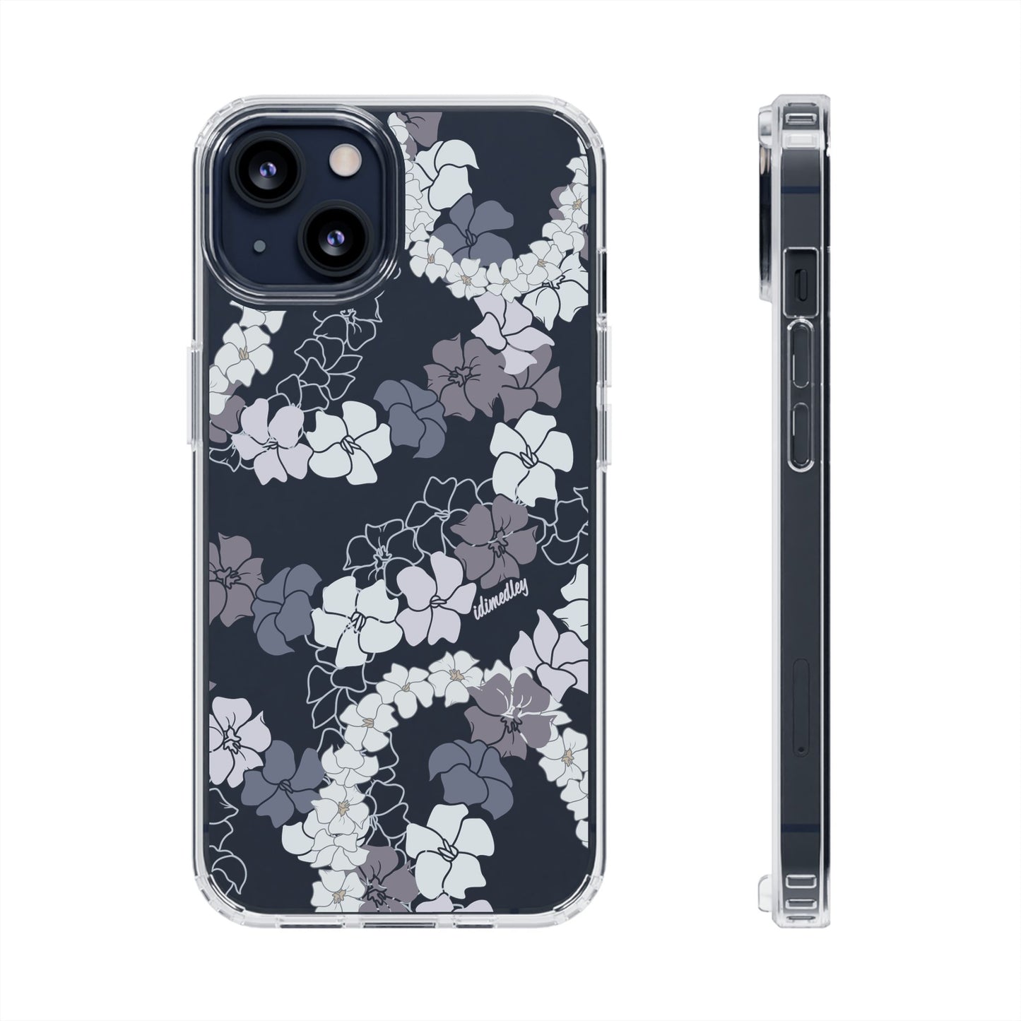 Puakenikeni En Face Flower Leis (Blue and Purple) CLEAR Case