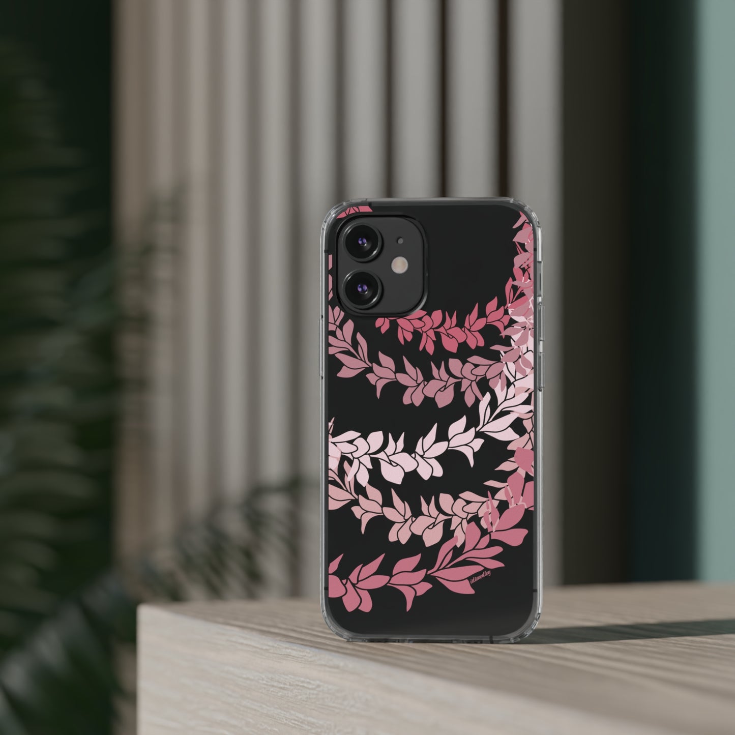 Pink Plumeria Flower Leis CLEAR Case