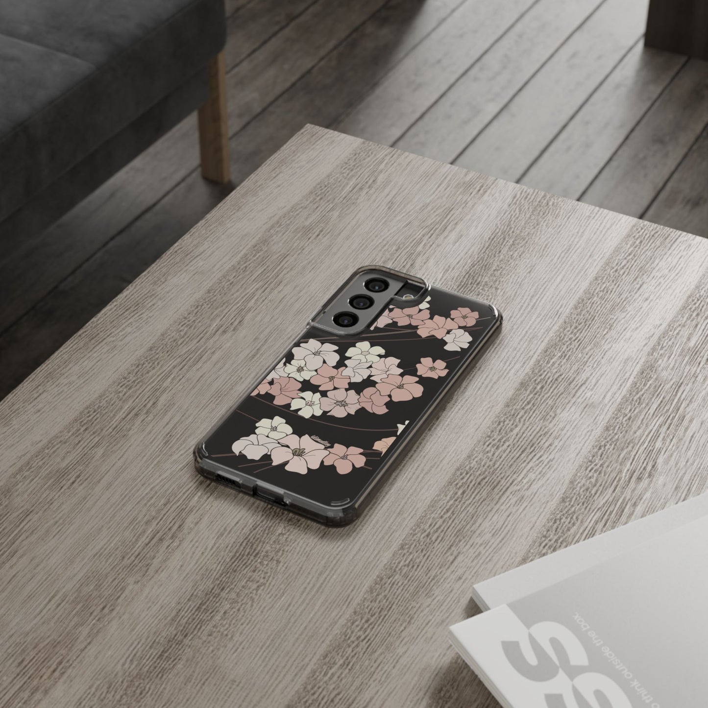 Puakenikeni En Face Flower Swirls (Peachy Pinks) CLEAR Case