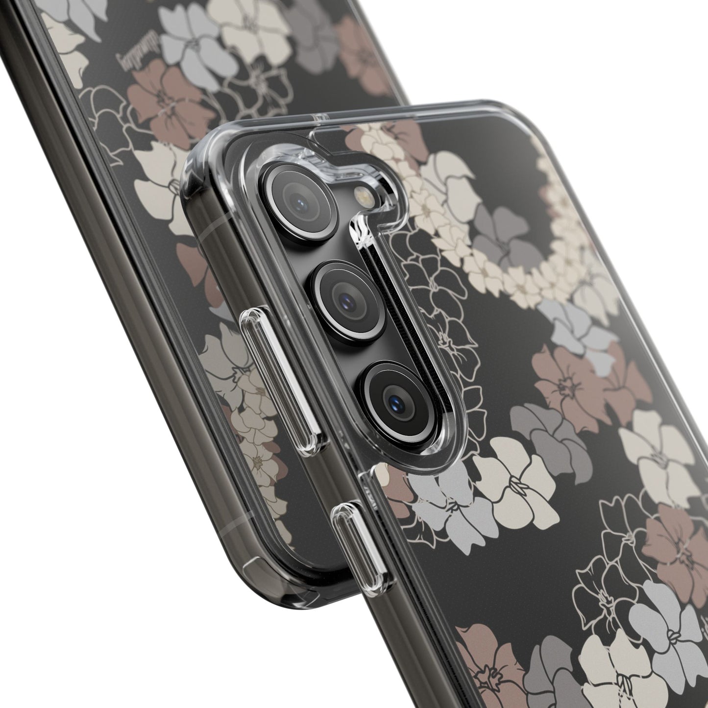 Puakenikeni En Face Flower Leis (Brown and Gray Neutrals) CLEAR Case