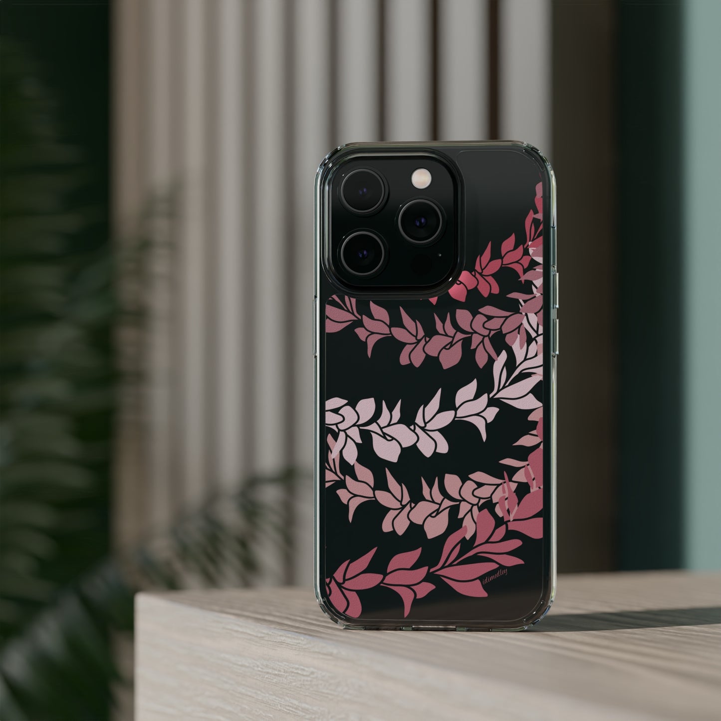Pink Plumeria Flower Leis CLEAR Case