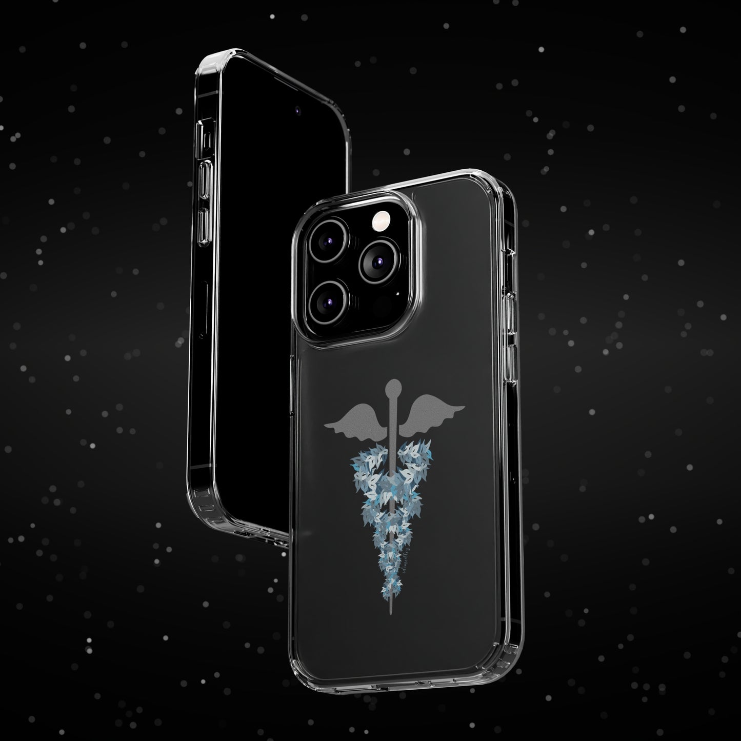 Caduceus Medical Symbol with Blue Maile Lei CLEAR Case