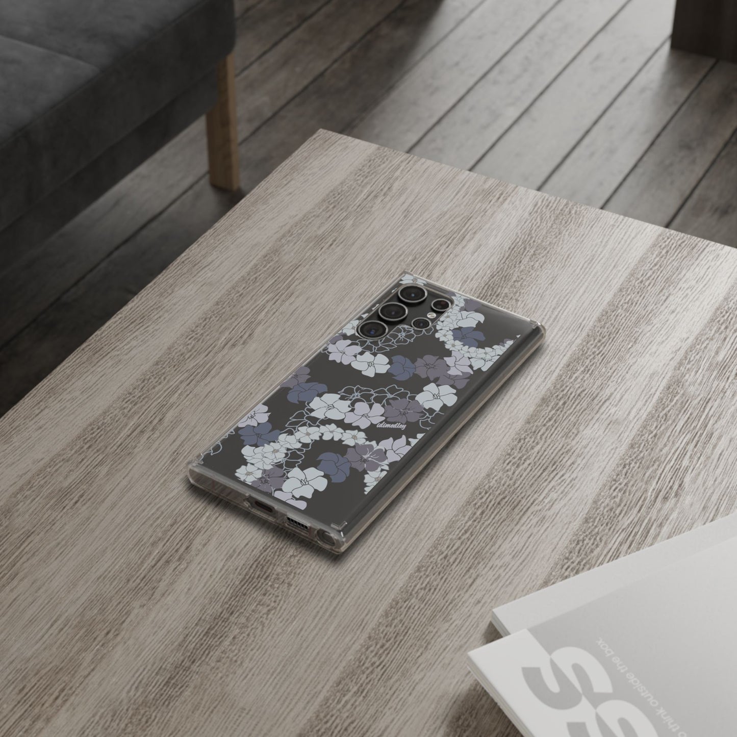 Puakenikeni En Face Flower Leis (Blue and Purple) CLEAR Case