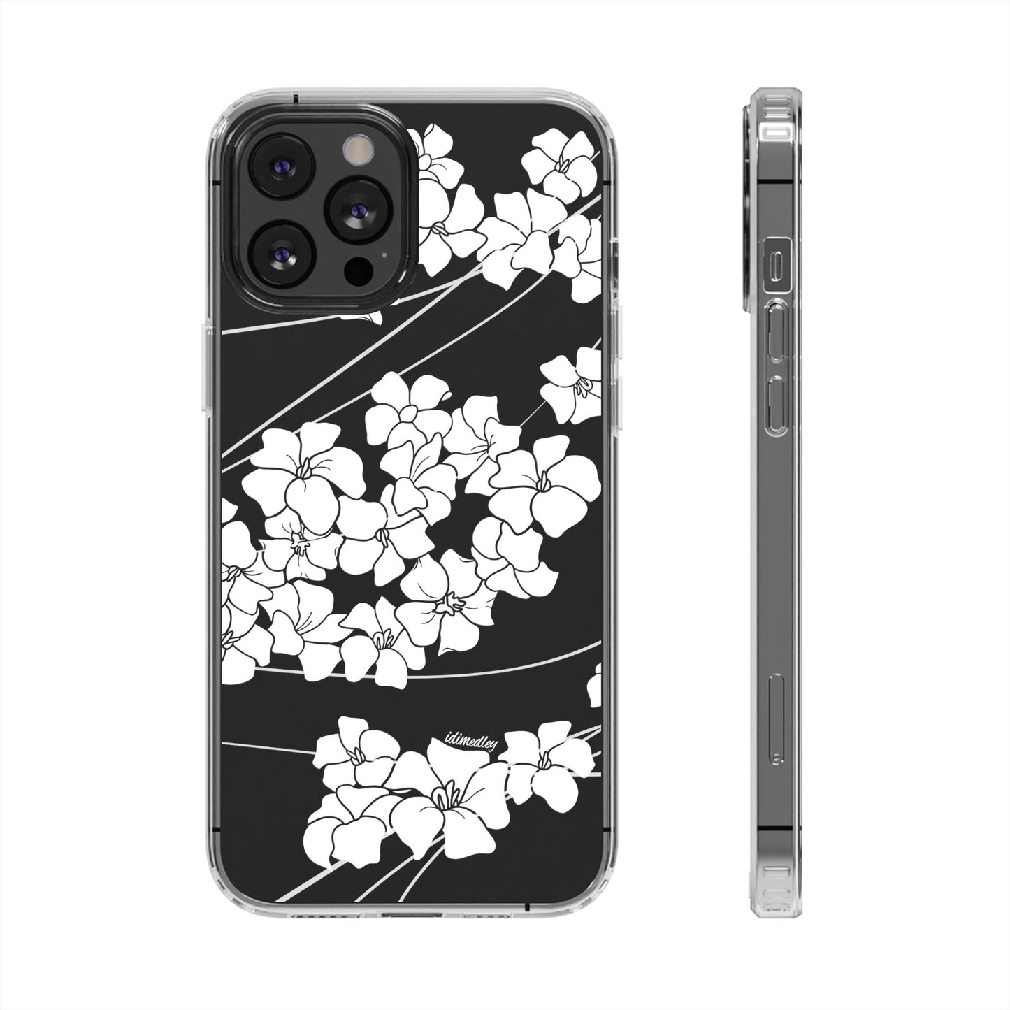 Puakenikeni En Face Flower Swirls (White) CLEAR Case
