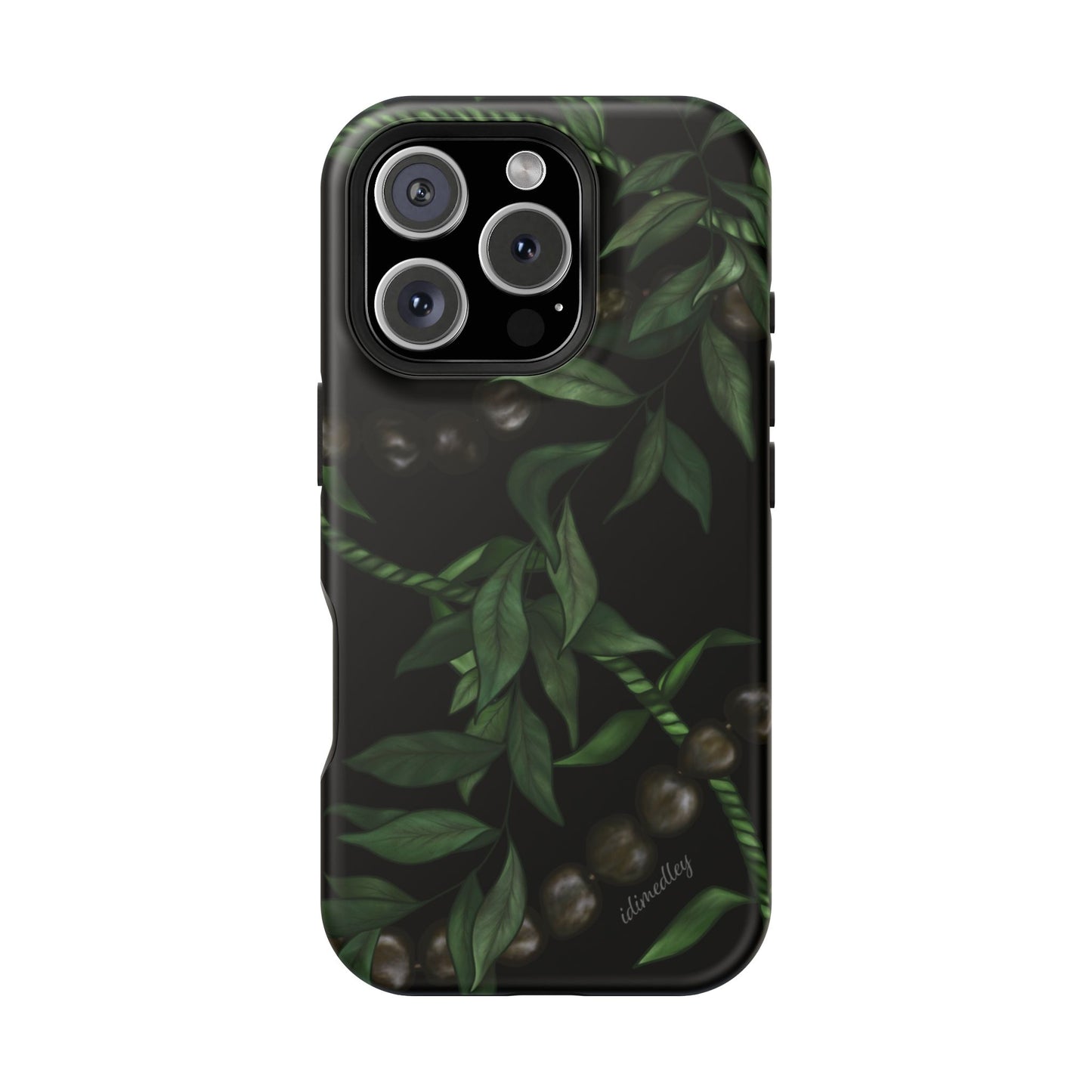 Kukui Nut, Maile, Ti Leaf Lei (Black), MAGSAFE