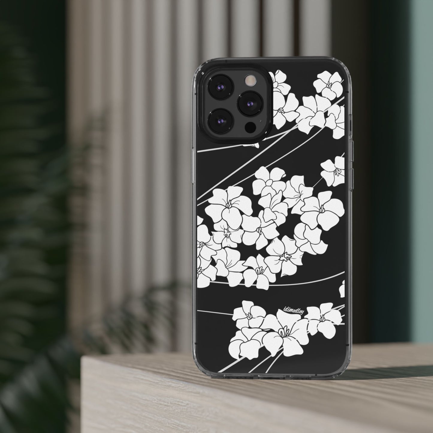 Puakenikeni En Face Flower Swirls (White) CLEAR Case
