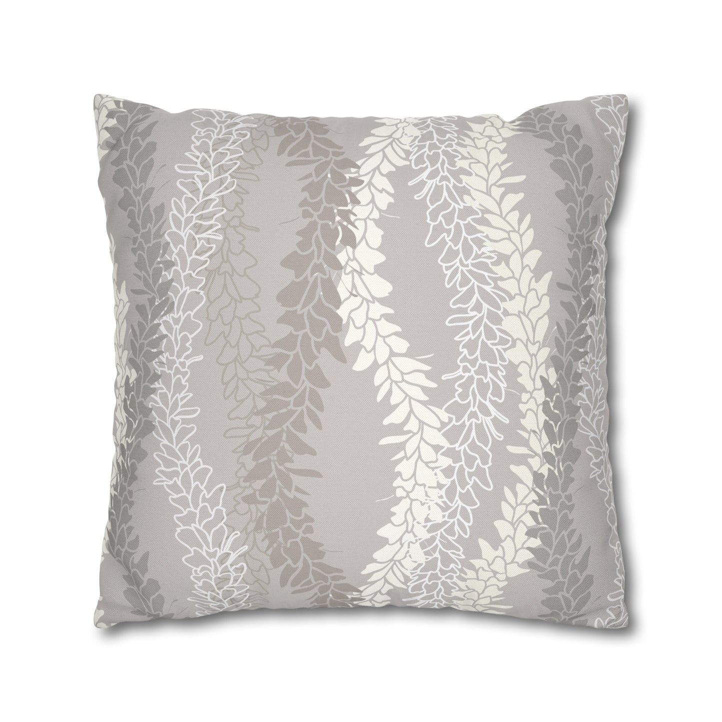 Canvas Throw Pillow Case- White Ginger Kisses (Gray)