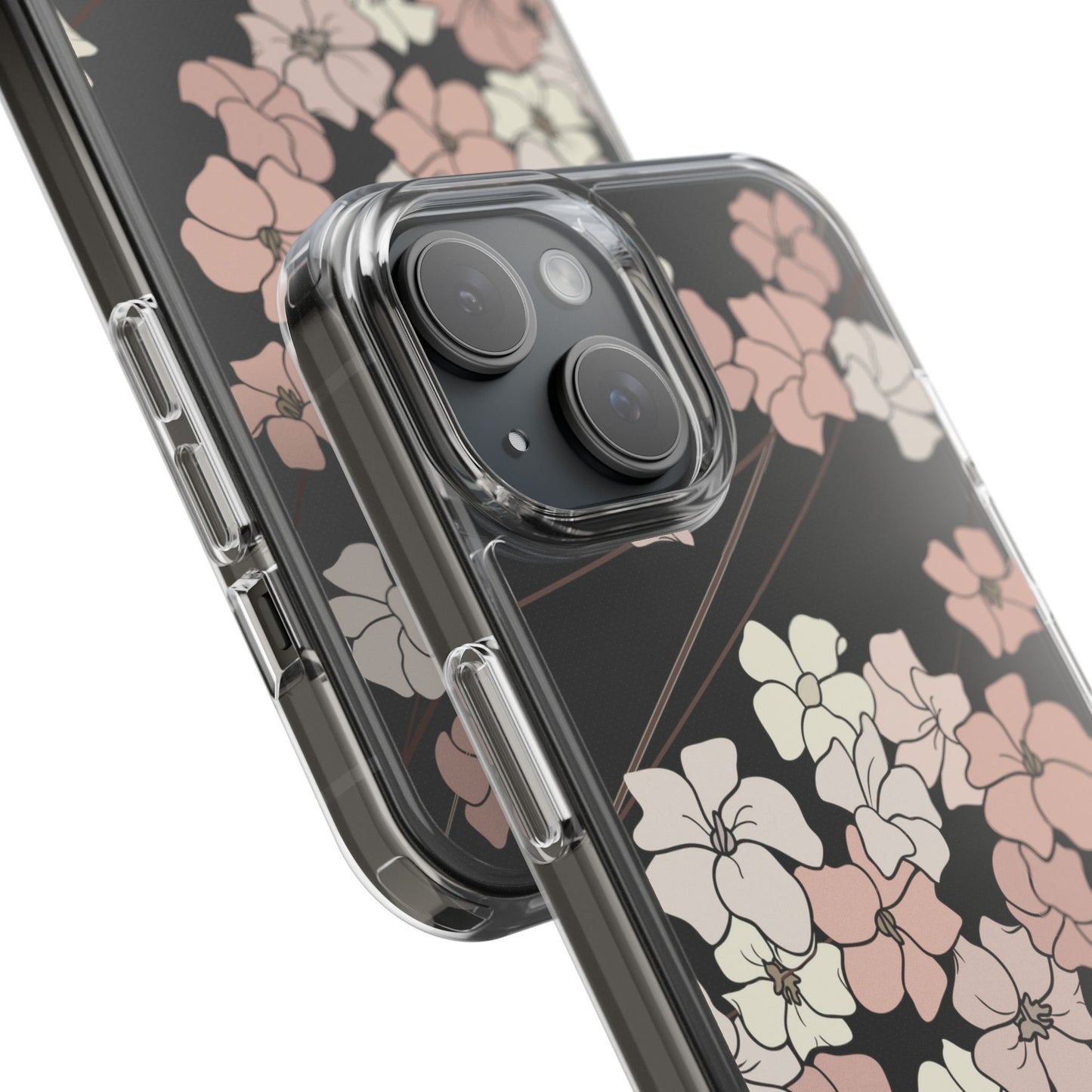 Puakenikeni En Face Flower Swirls (Peachy Pinks) CLEAR Case