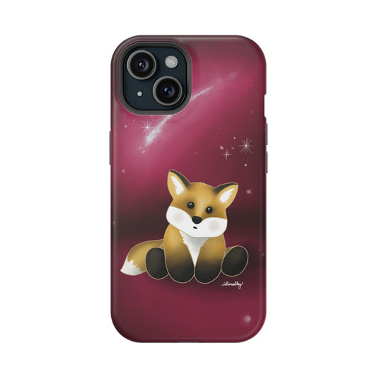 Fox in Magenta Starry Night Skies