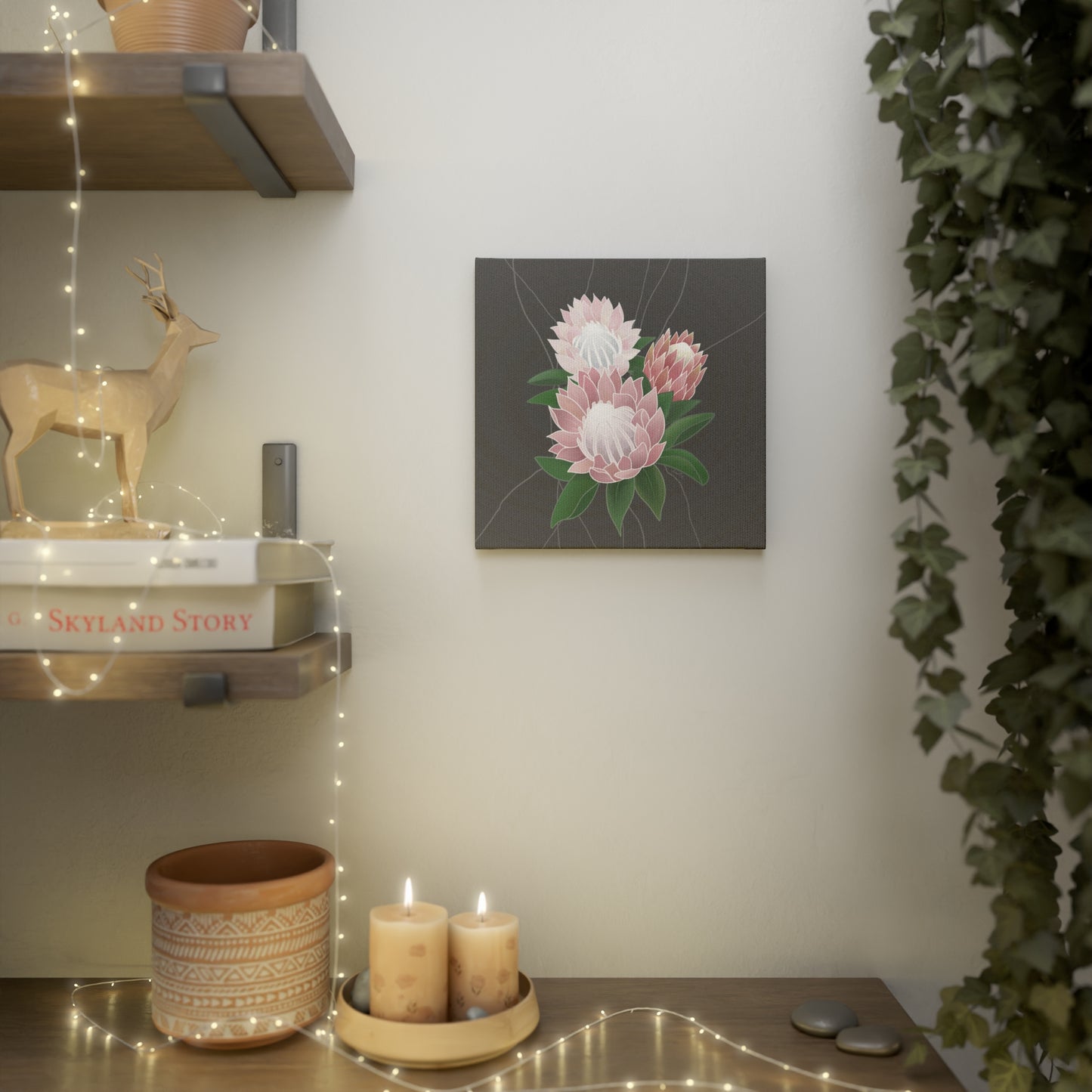 Canvas Photo Tile- Protea Flower