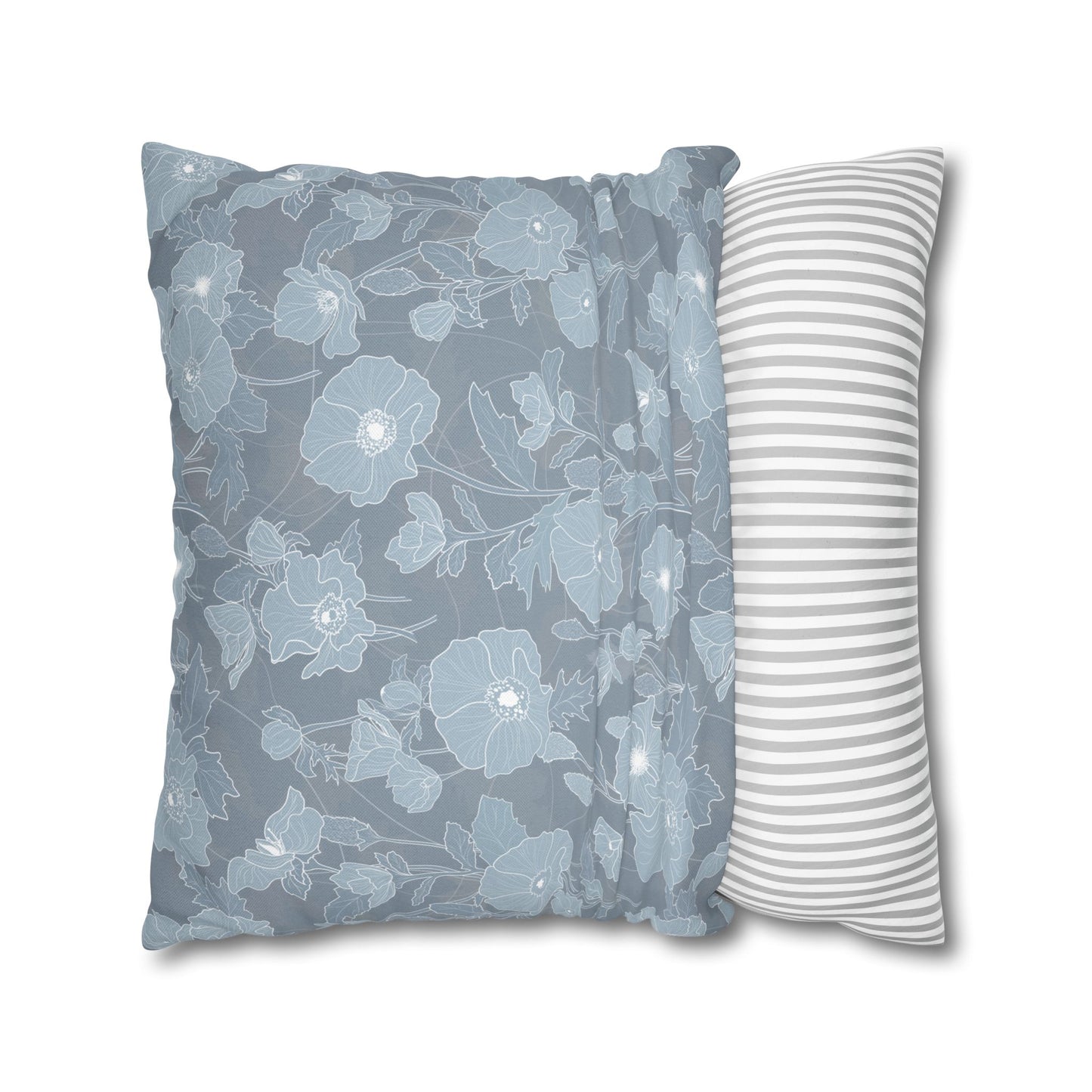 Canvas Throw Pillow Case- Pua Kala in Blue