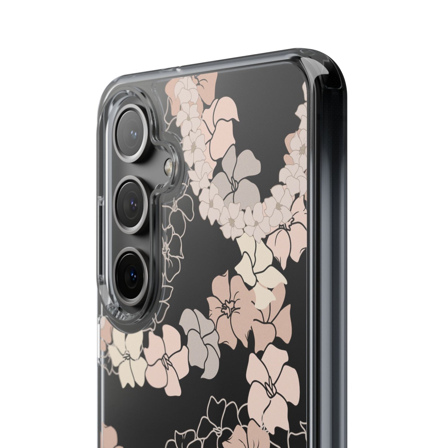 Puakenikeni En Face Flower Leis (Peachy Pinks) CLEAR Case
