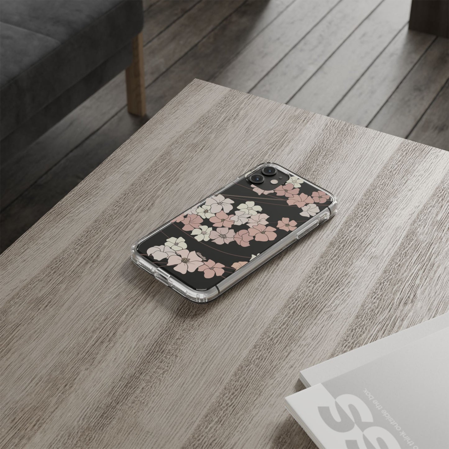 Puakenikeni En Face Flower Swirls (Peachy Pinks) CLEAR Case