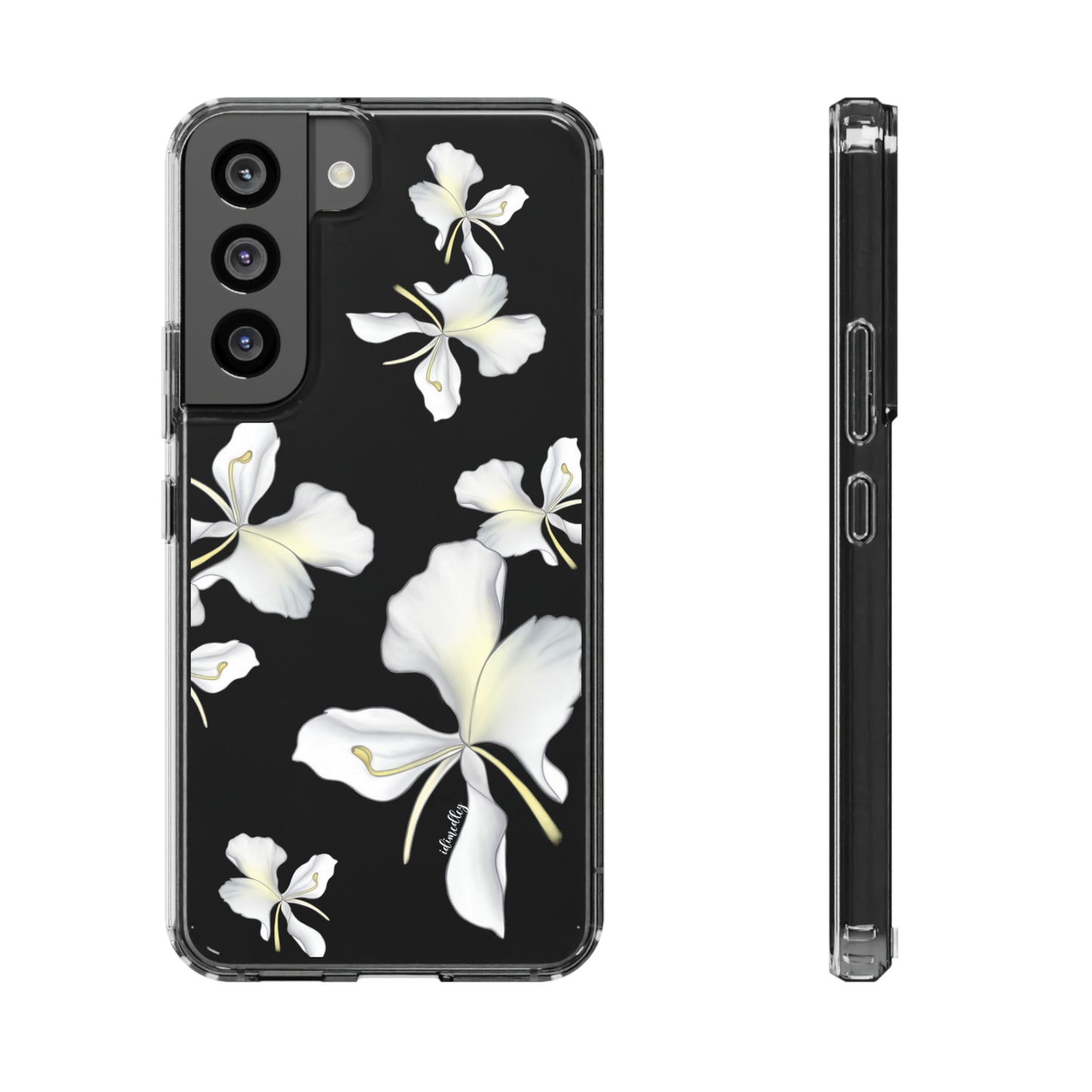 Idimedley white Hawaiian flower Samsung Galaxy phone case.