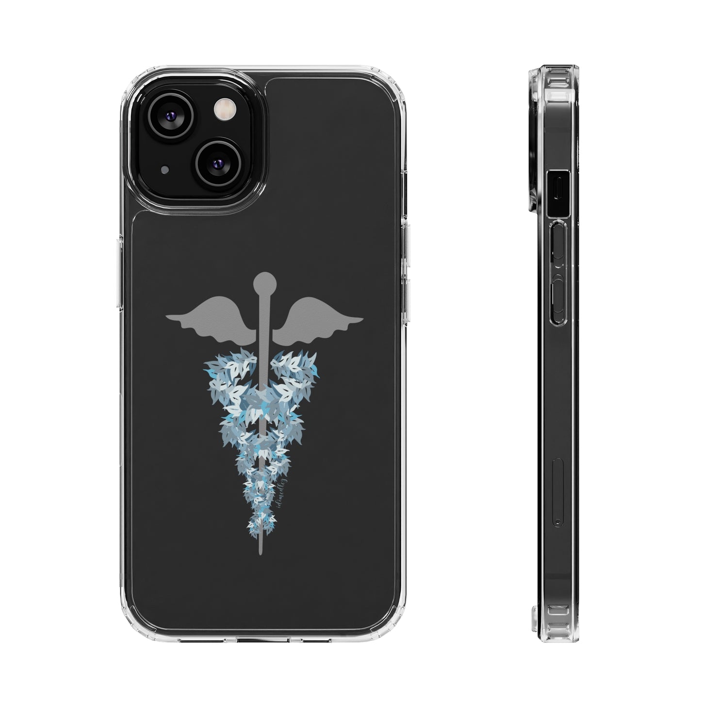 Caduceus Medical Symbol with Blue Maile Lei CLEAR Case