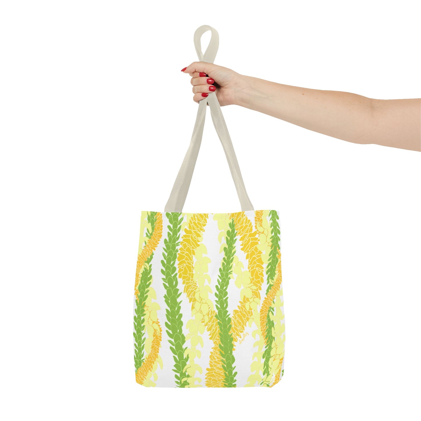 Tote bag- Triple Strand Ilima, Pakalana and Puakenikeni Ilima Leis (White)