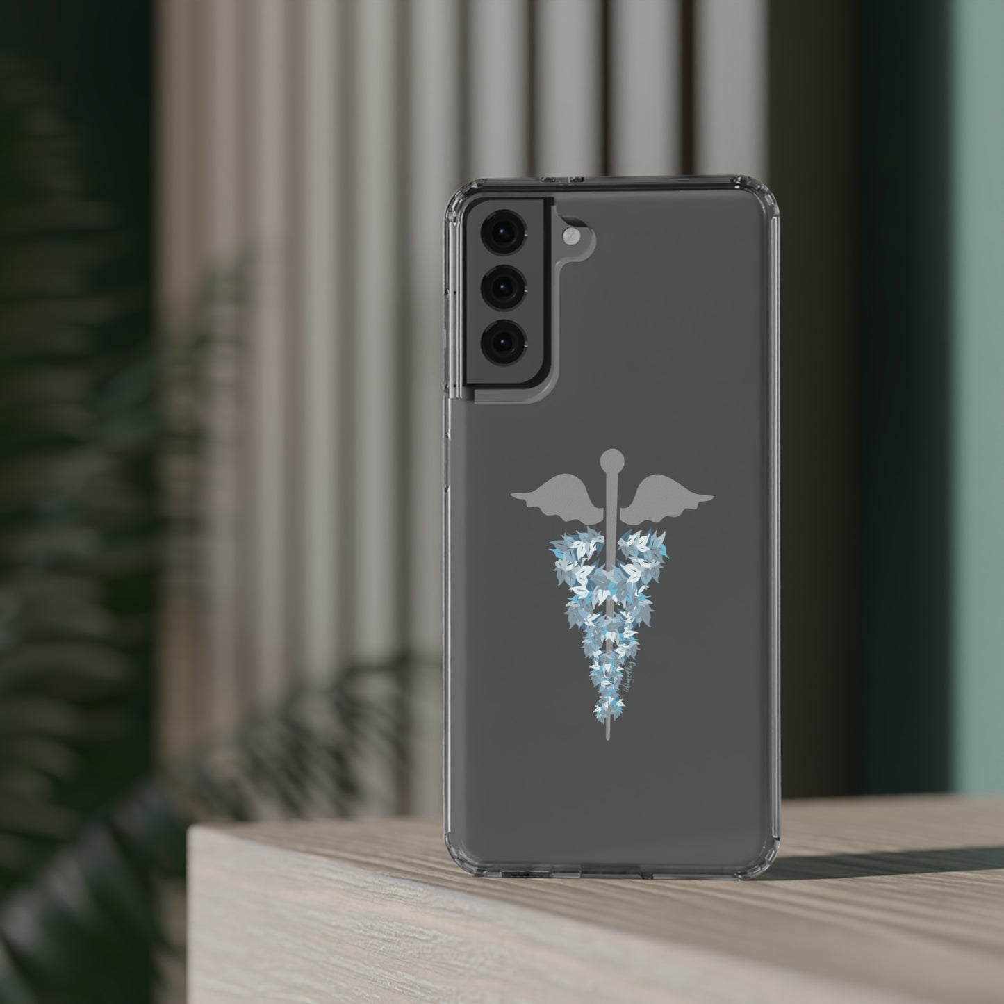 Caduceus Medical Symbol with Blue Maile Lei CLEAR Case