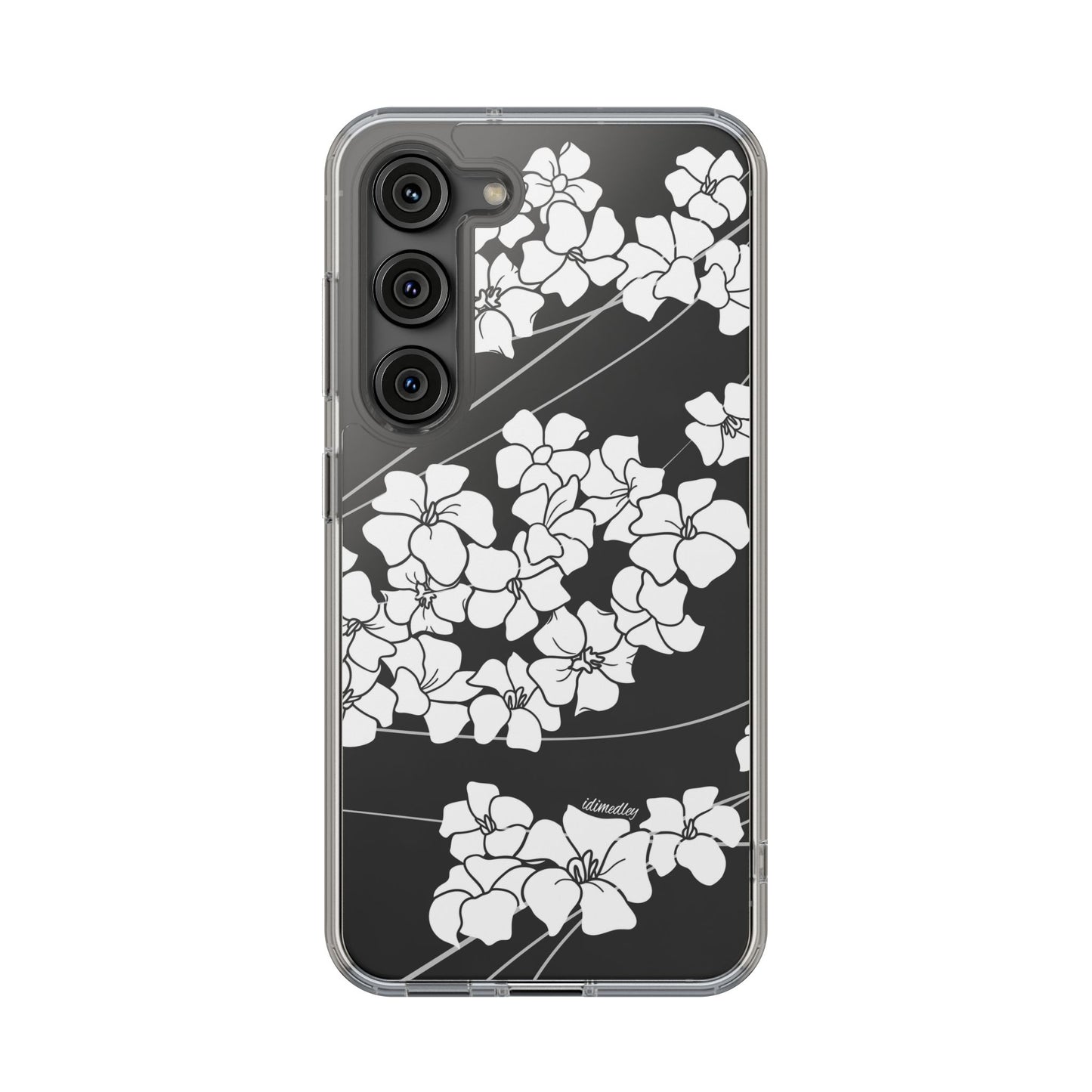 Puakenikeni En Face Flower Swirls (White) CLEAR Case