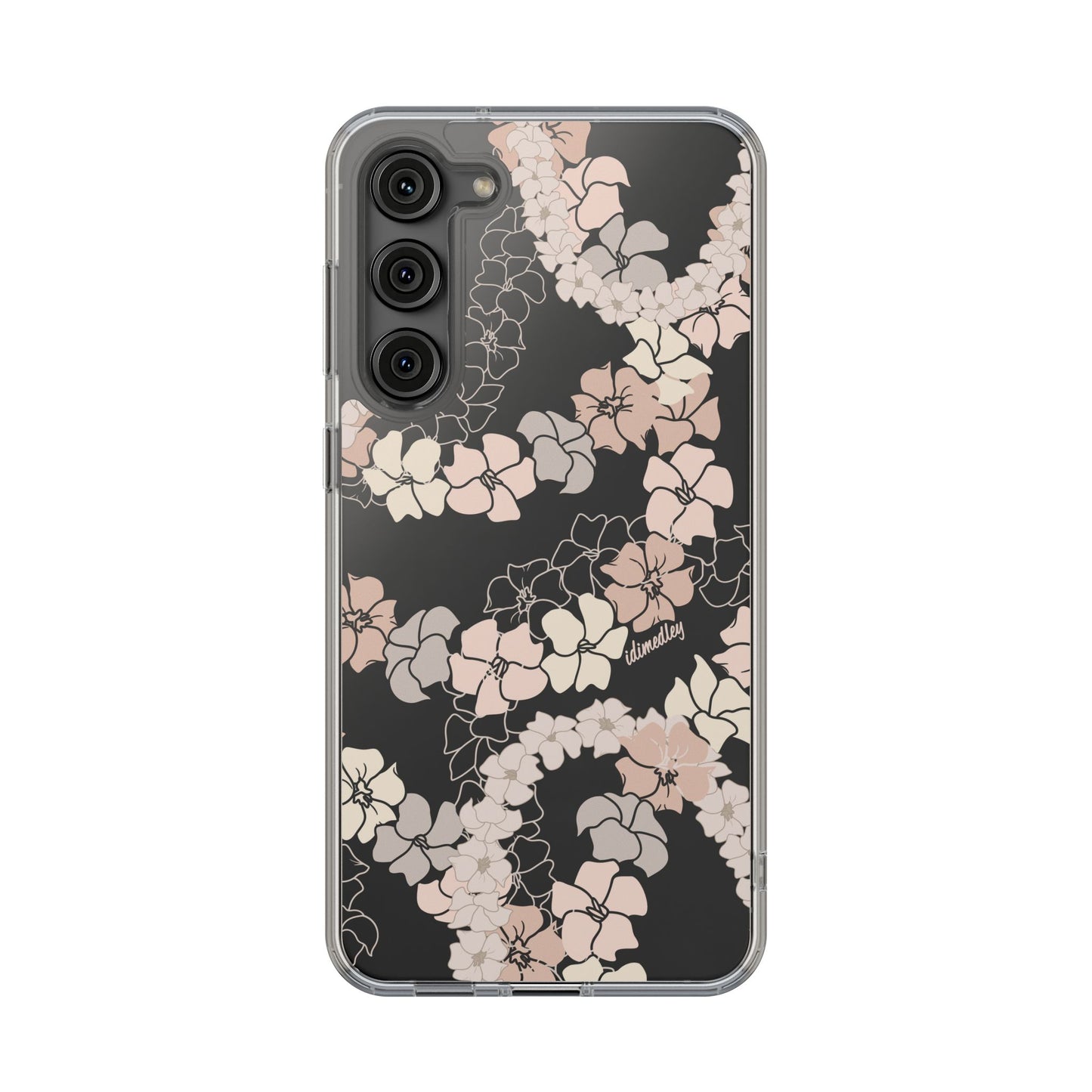 Puakenikeni En Face Flower Leis (Peachy Pinks) CLEAR Case