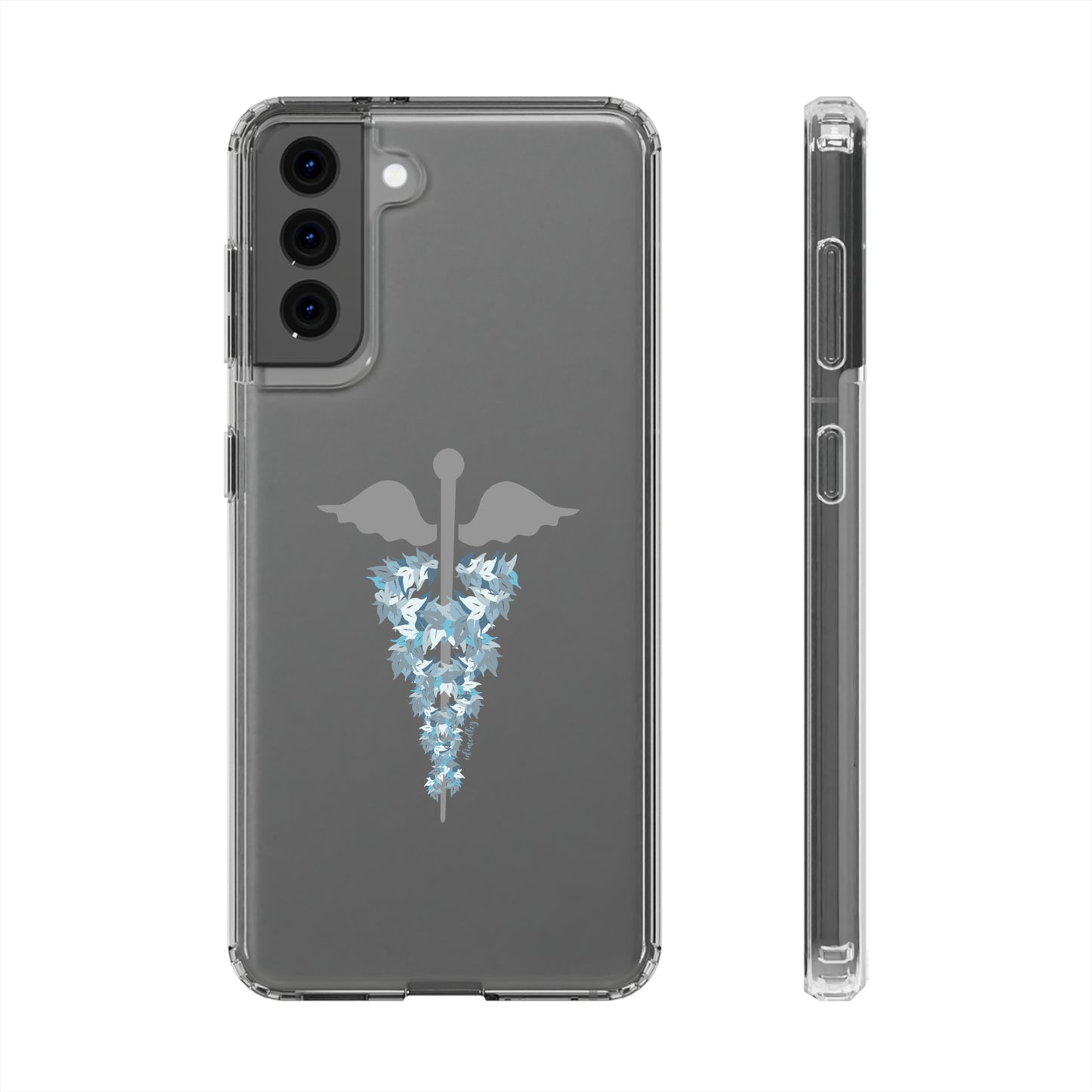 Caduceus Medical Symbol with Blue Maile Lei CLEAR Case