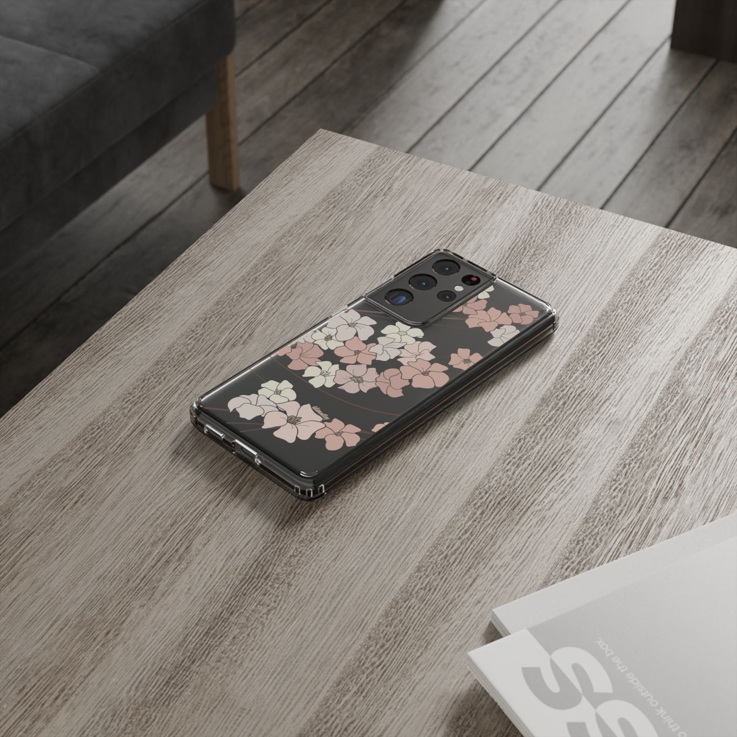 Puakenikeni En Face Flower Swirls (Peachy Pinks) CLEAR Case